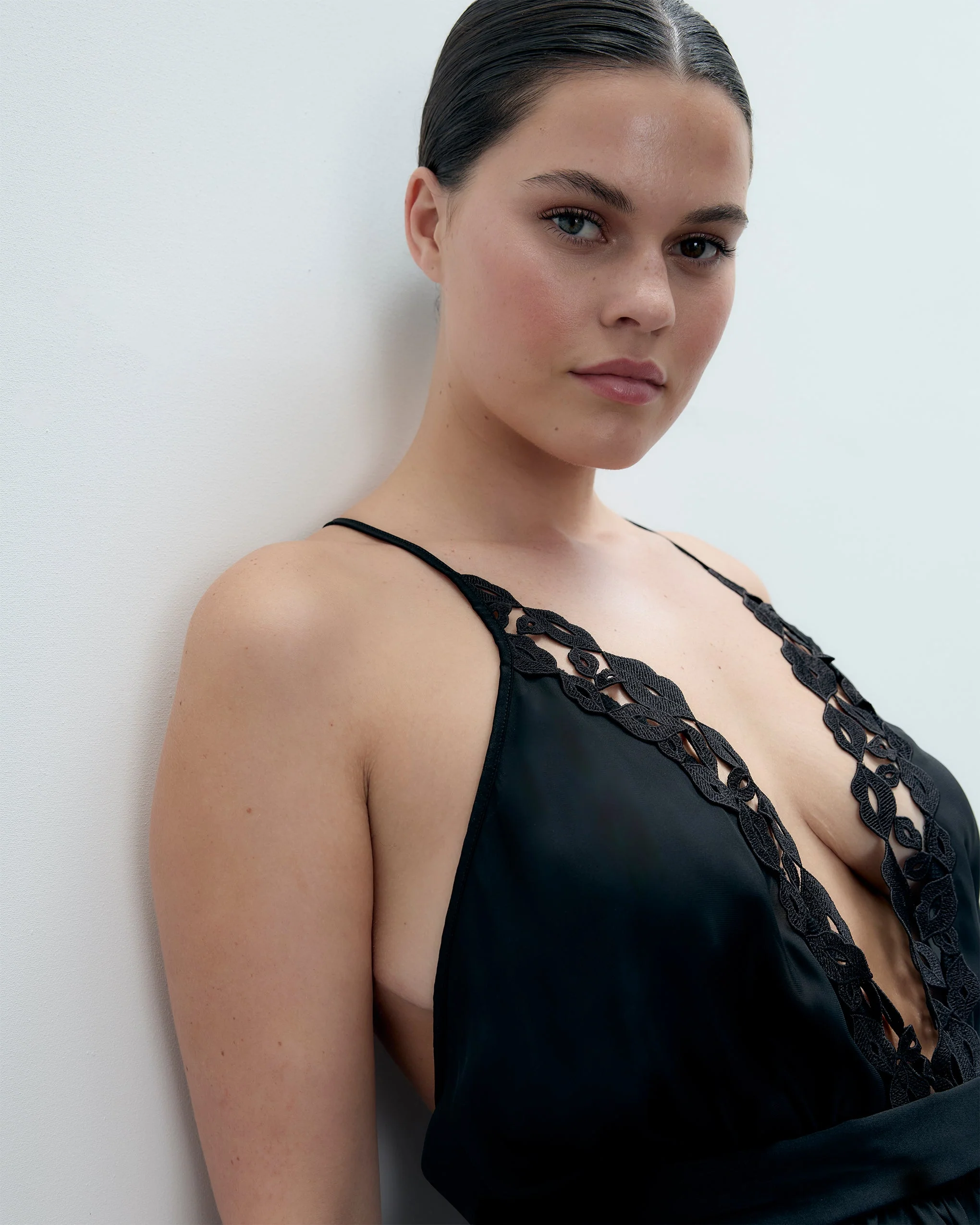 Marian Chiffon Embroidered Teddy Black - Image 2