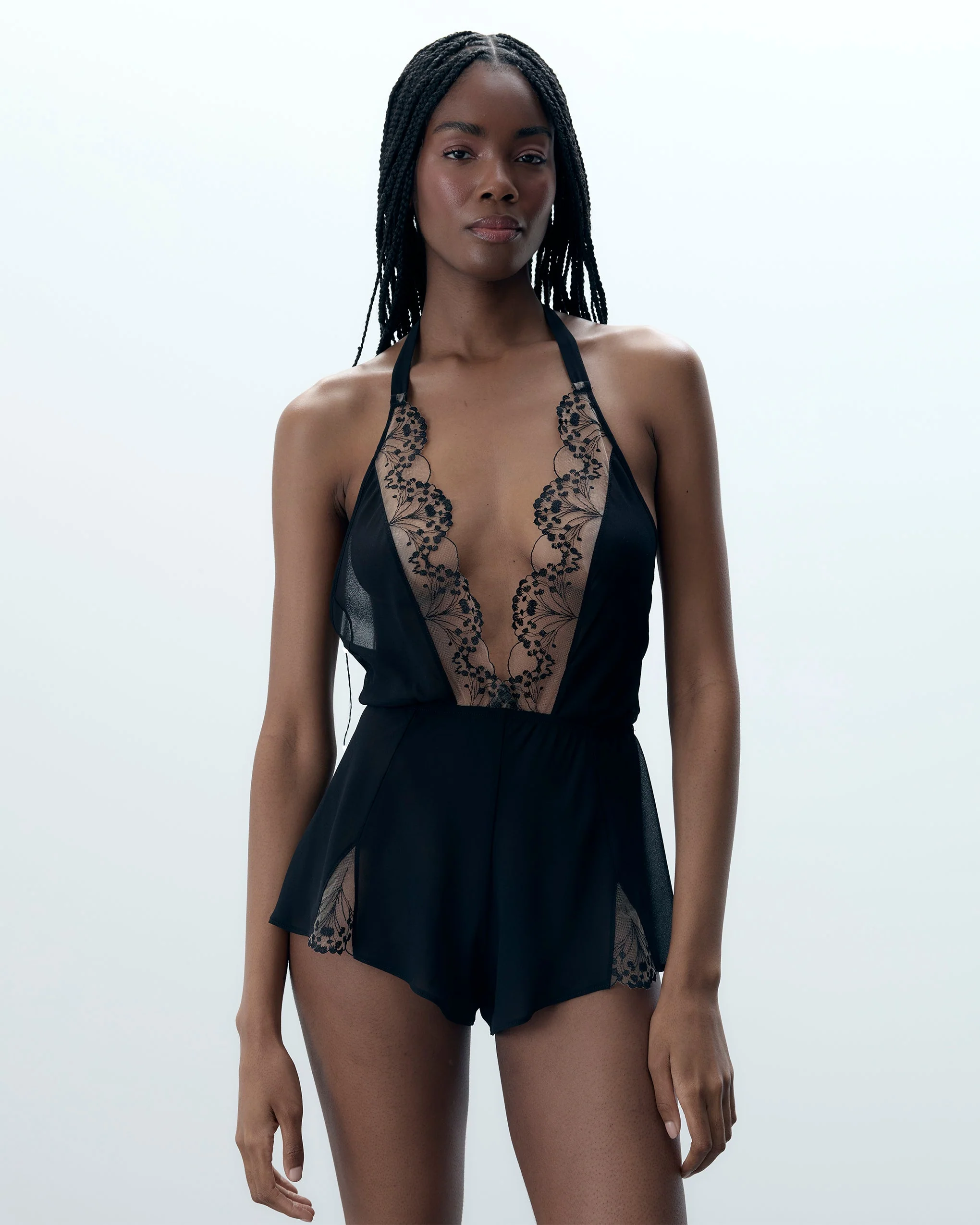 Marisa Chiffon Sheer Teddy Black - Image 4