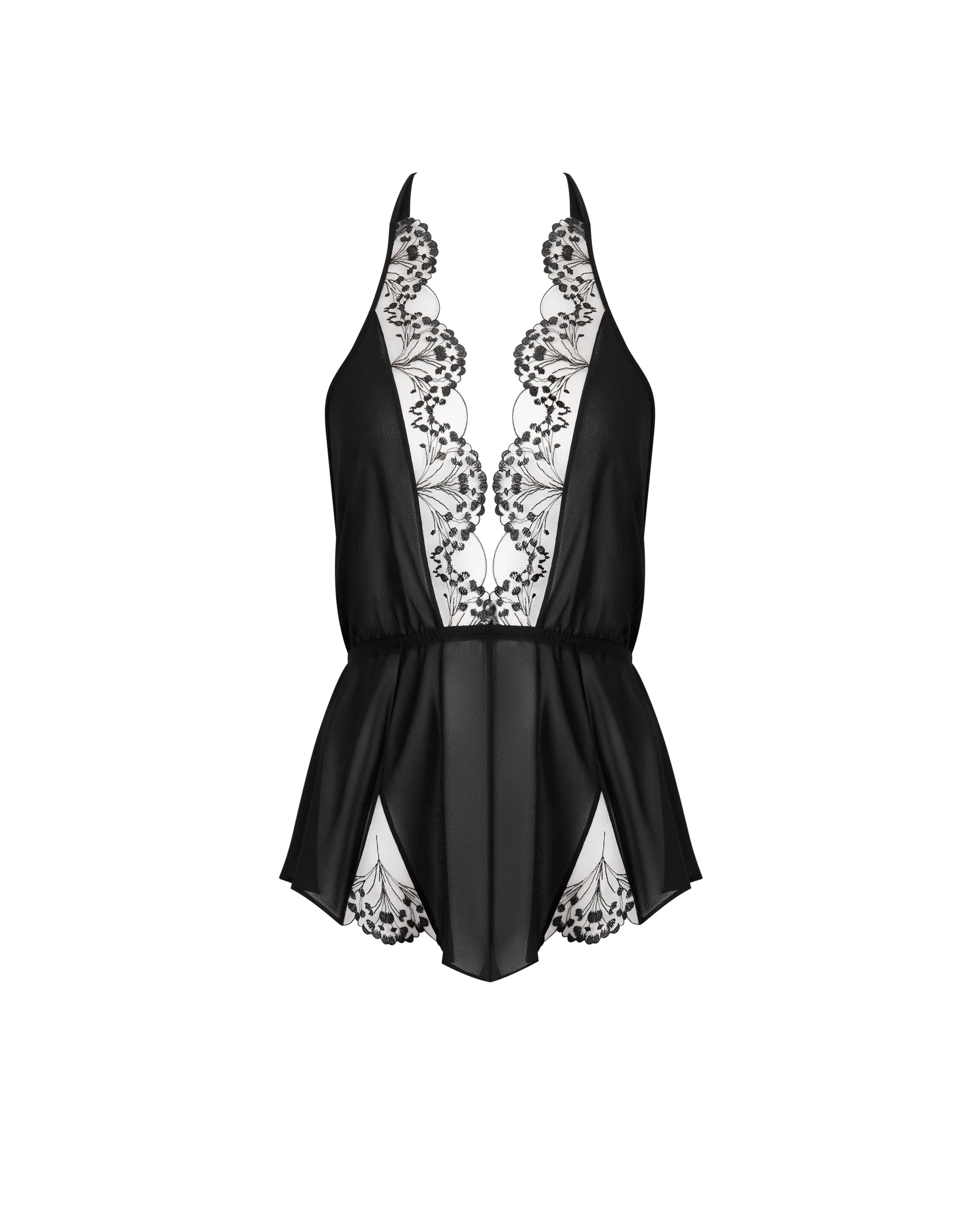 Marisa Chiffon Sheer Teddy Black - Image 5