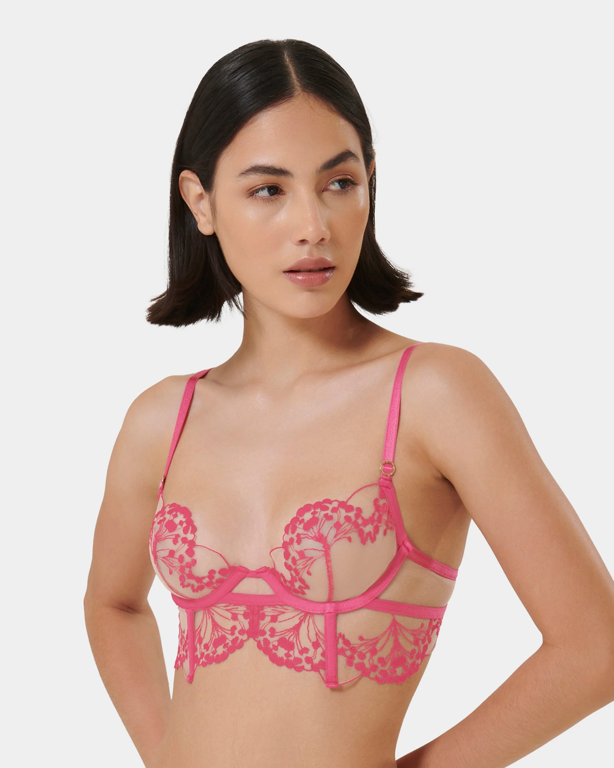 Marisa Embroidered Sheer Bra Pink - Image 7