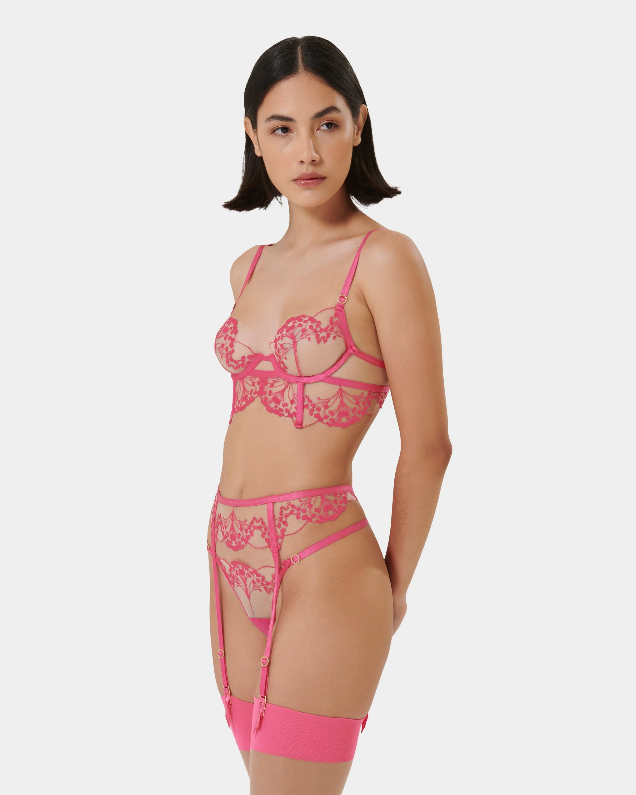Marisa Embroidered Sheer Bra Pink - Image 9