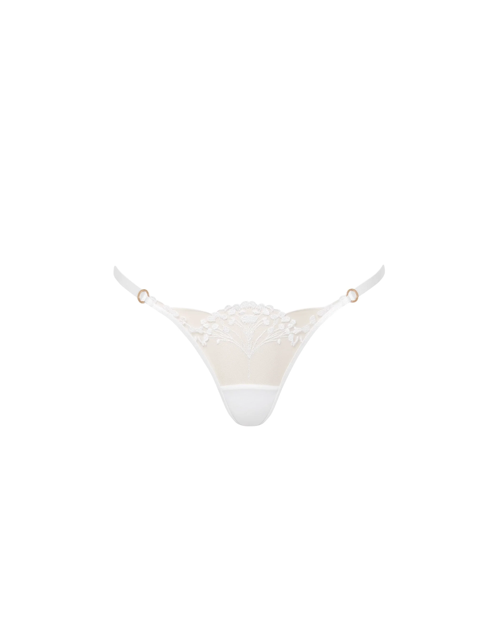 Marisa Embroidered Sheer Thong White - Image 5