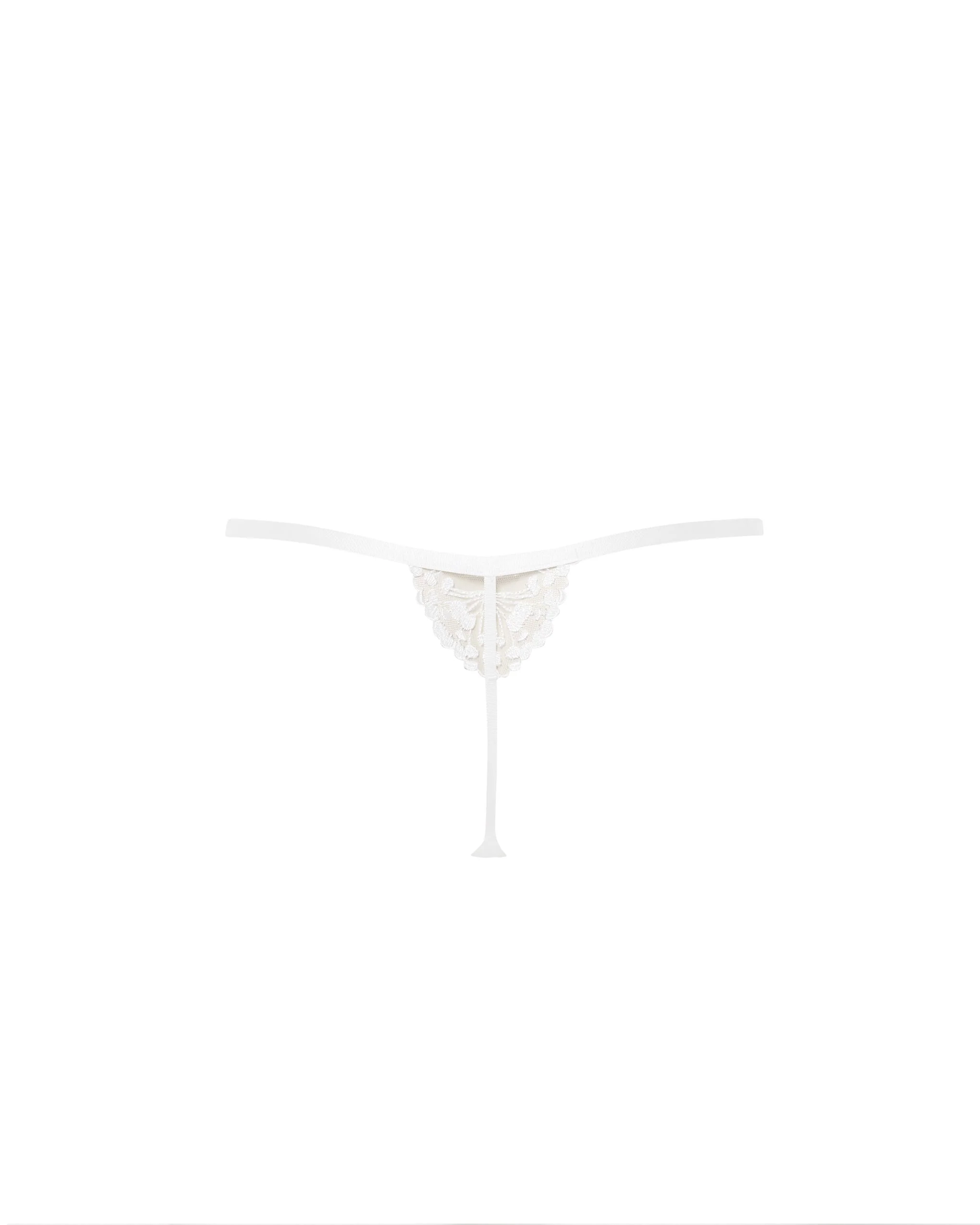 Marisa Embroidered Sheer Thong White - Image 6