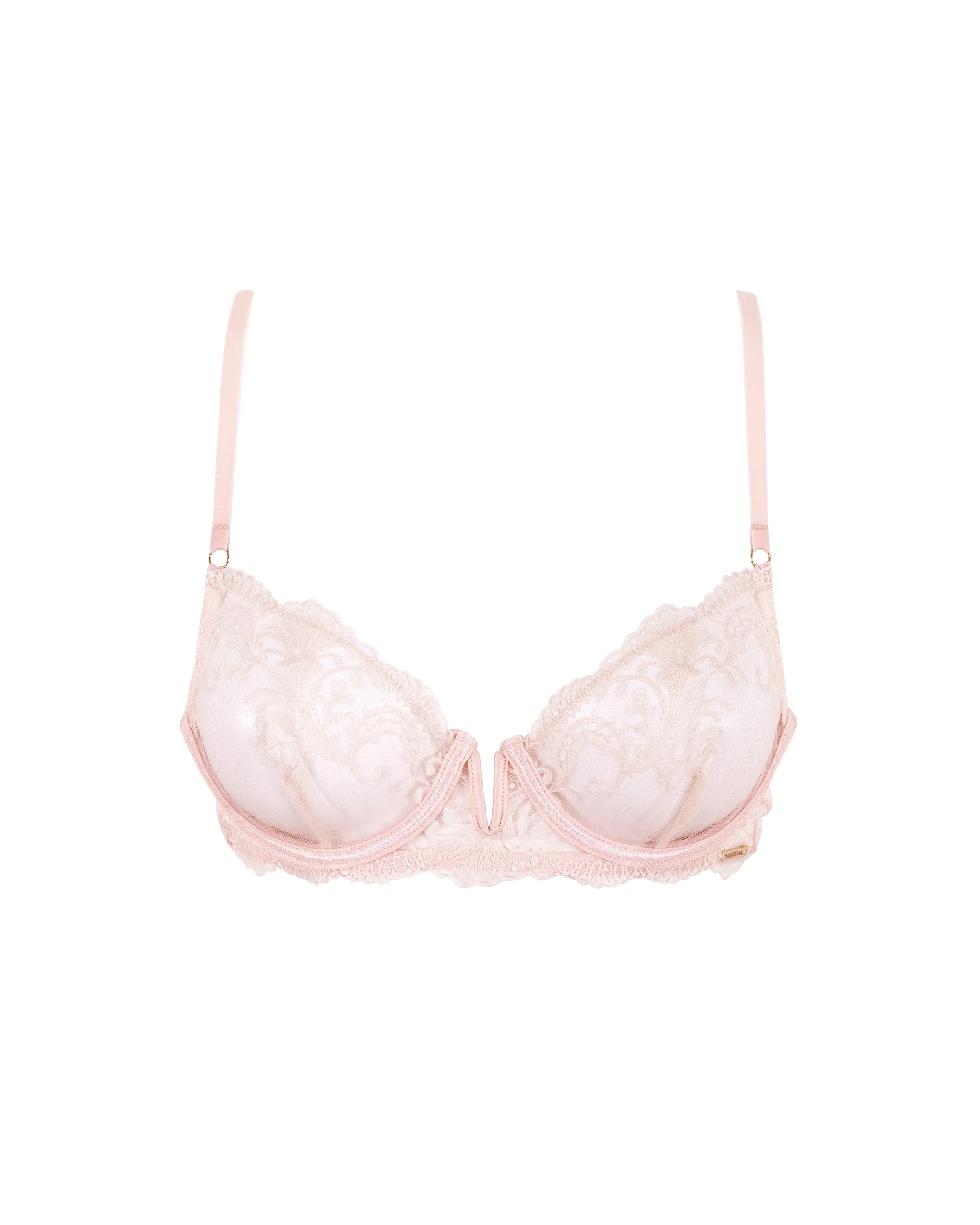 Marseille Embroidered Sheer Bra Pink - Image 5