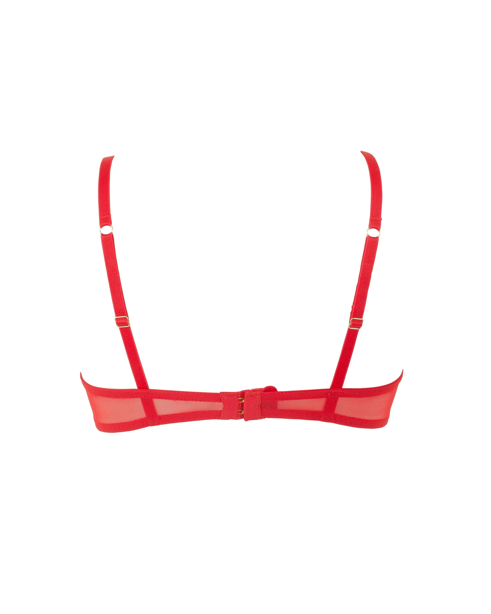 Marseille Embroidered Sheer Bra Red - Image 6