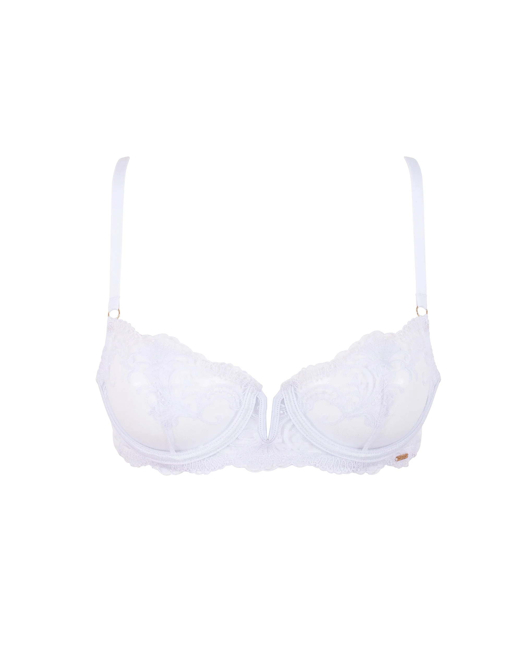 Marseille Embroidered Sheer Bra White - Image 5