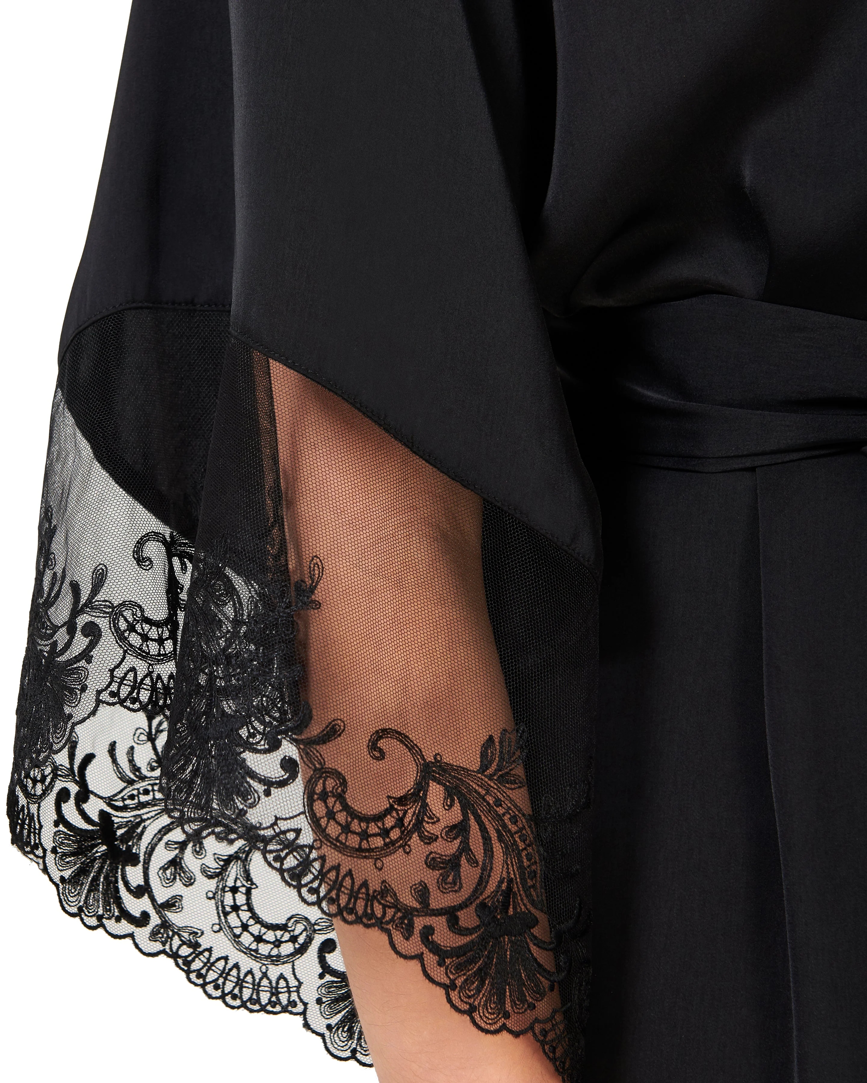 Marseille Luxury Satin Kimono Black - Image 4