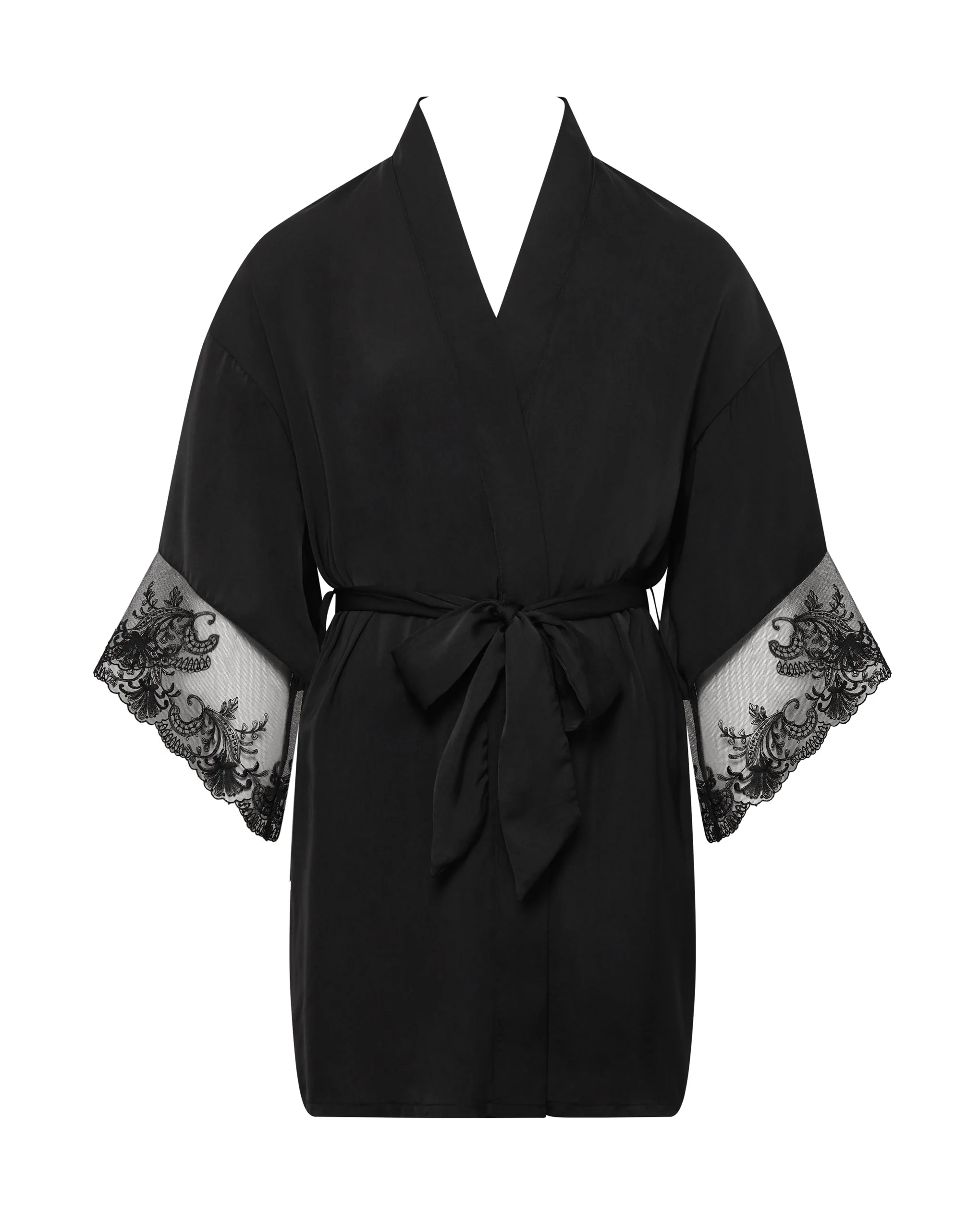 Marseille Luxury Satin Kimono Black - Image 5