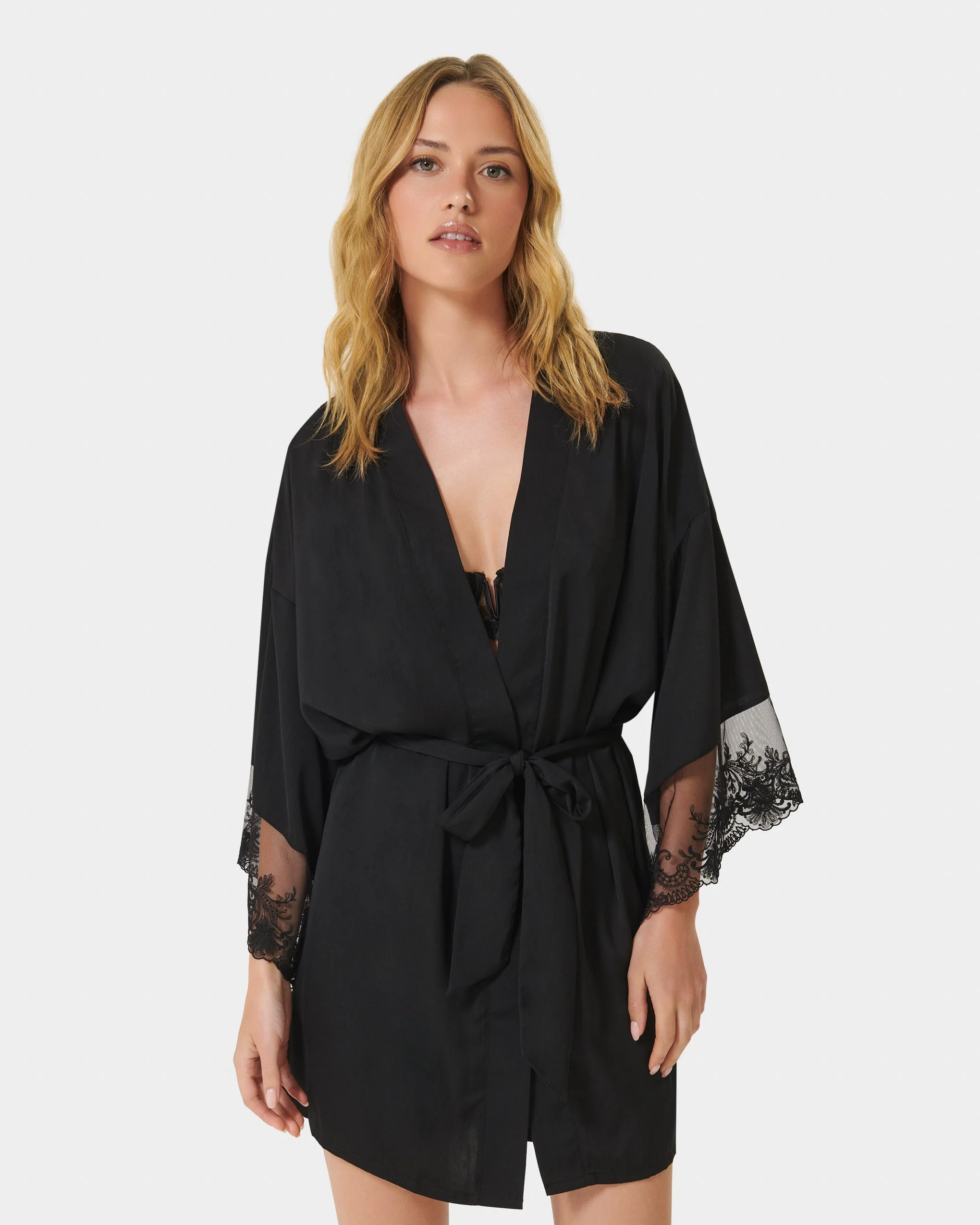 Marseille Luxury Satin Kimono Black - Image 7