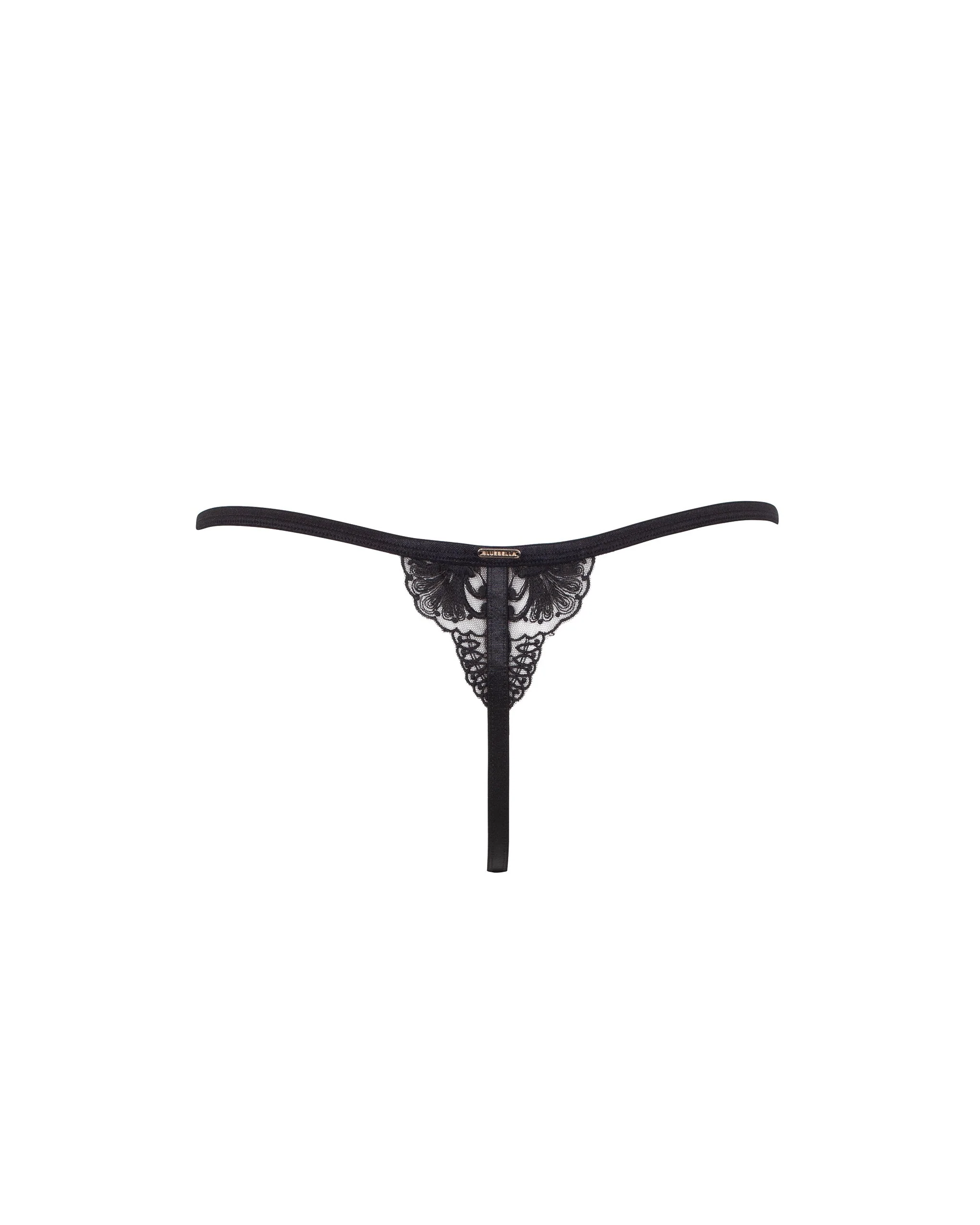 Marseille Embroidered Sheer Thong Black - Image 6