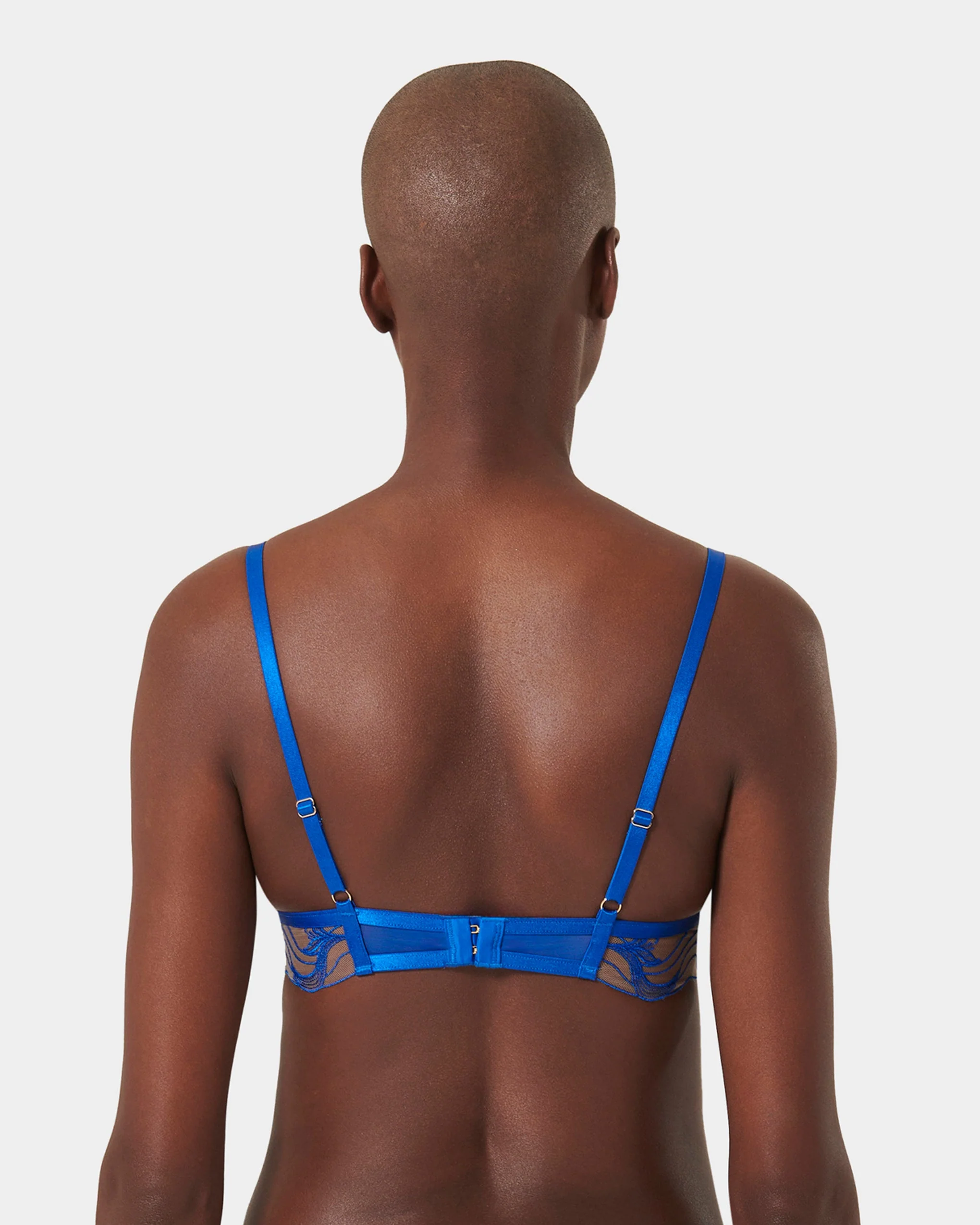 Monique Floral Embroidered Bra Blue - Image 3