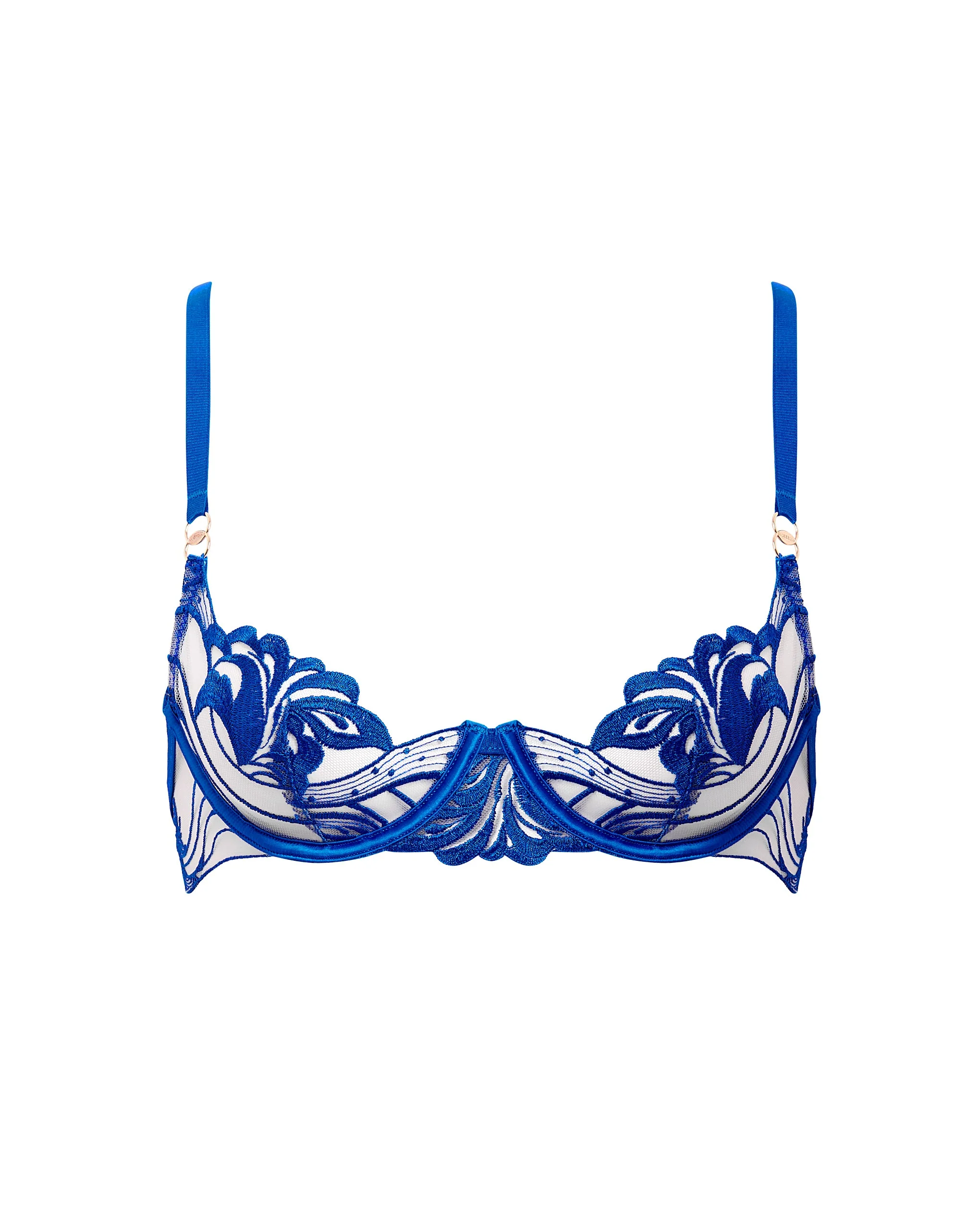 Monique Floral Embroidered Bra Blue - Image 5