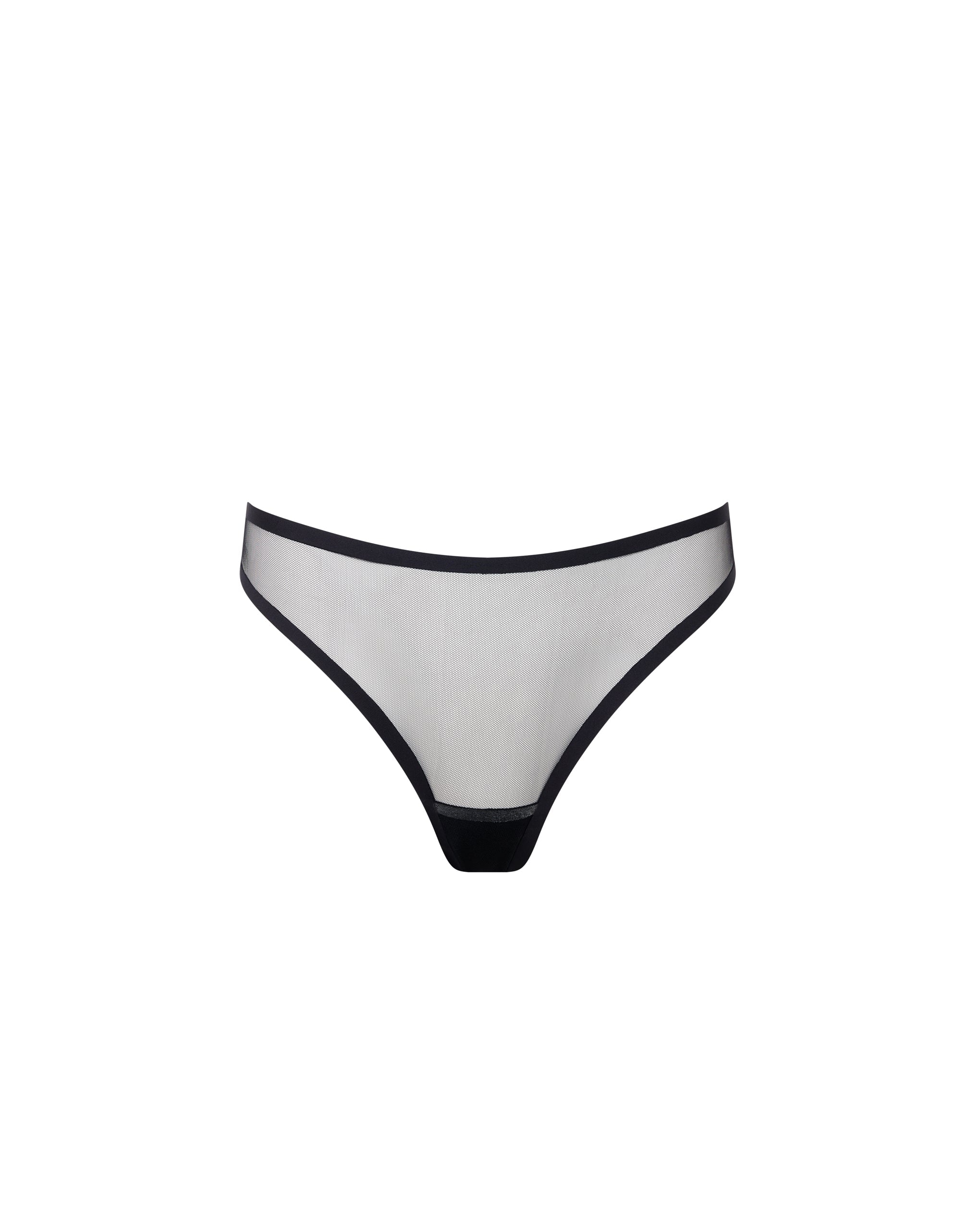 Naomi High-Waisted Mesh Thong Black - Image 5