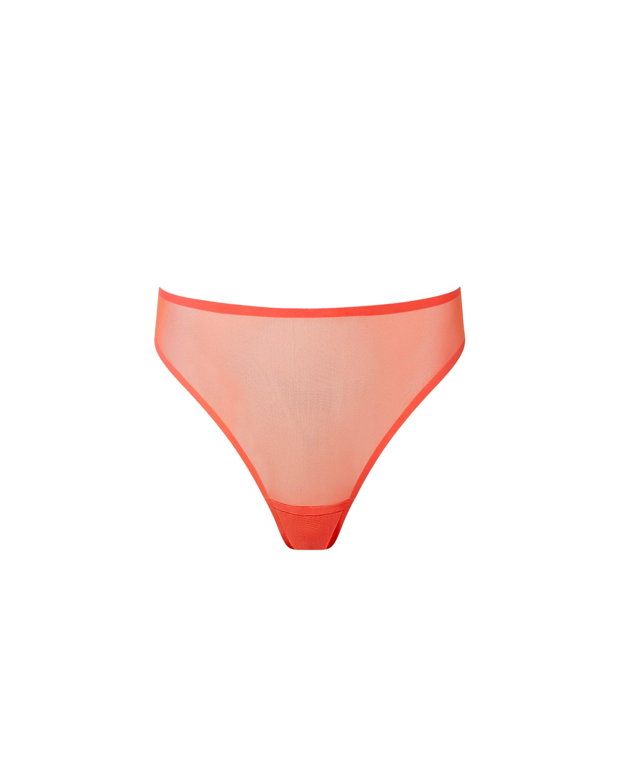 Naomi High-Waisted Mesh Thong Coral - Image 5