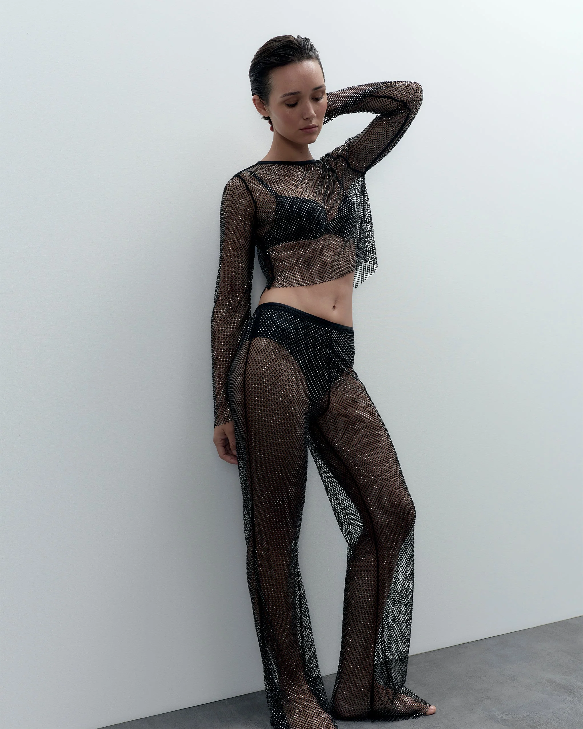 Noor Sheer Mesh Top Black - Image 2