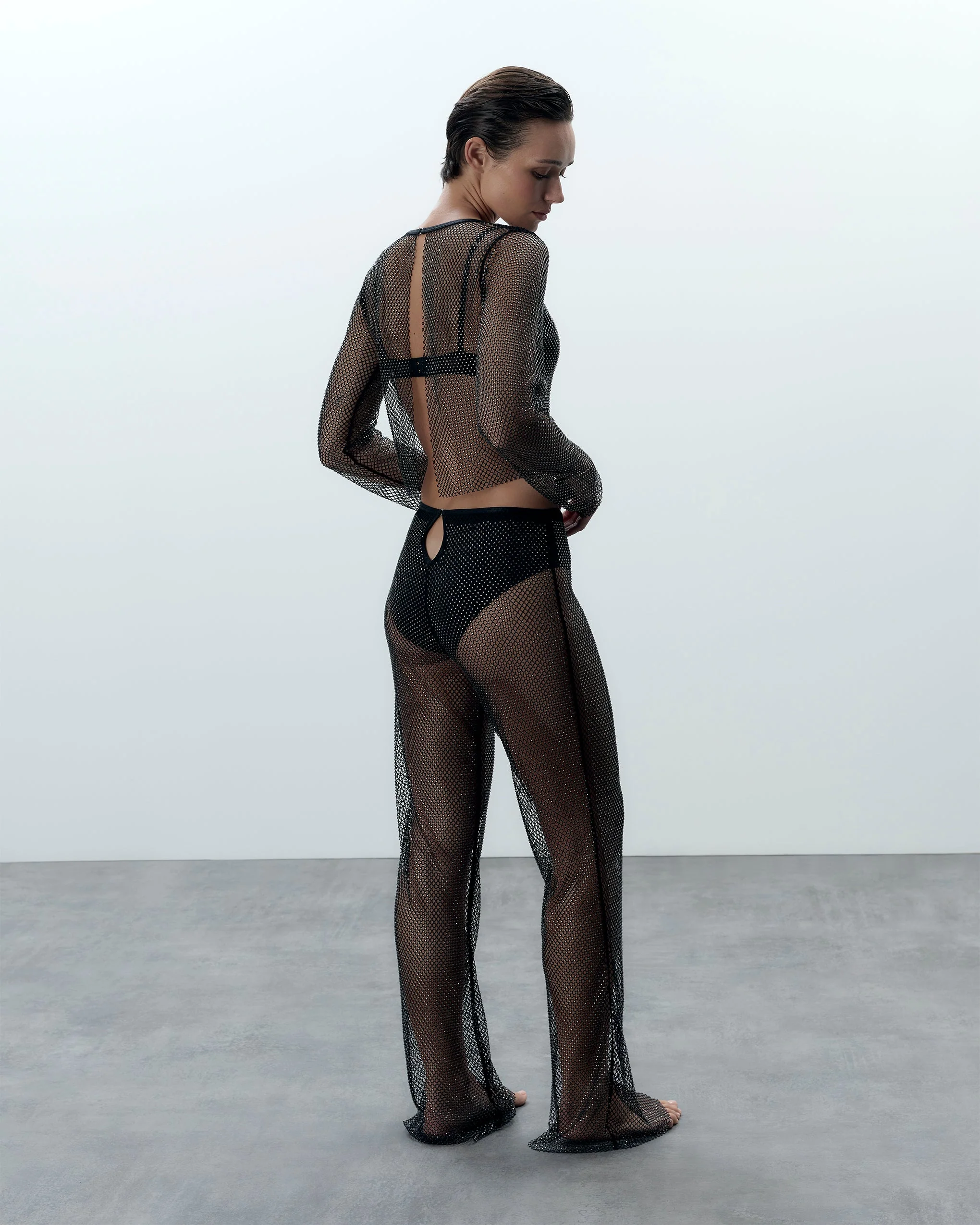 Noor Sheer Mesh Top Black - Image 3
