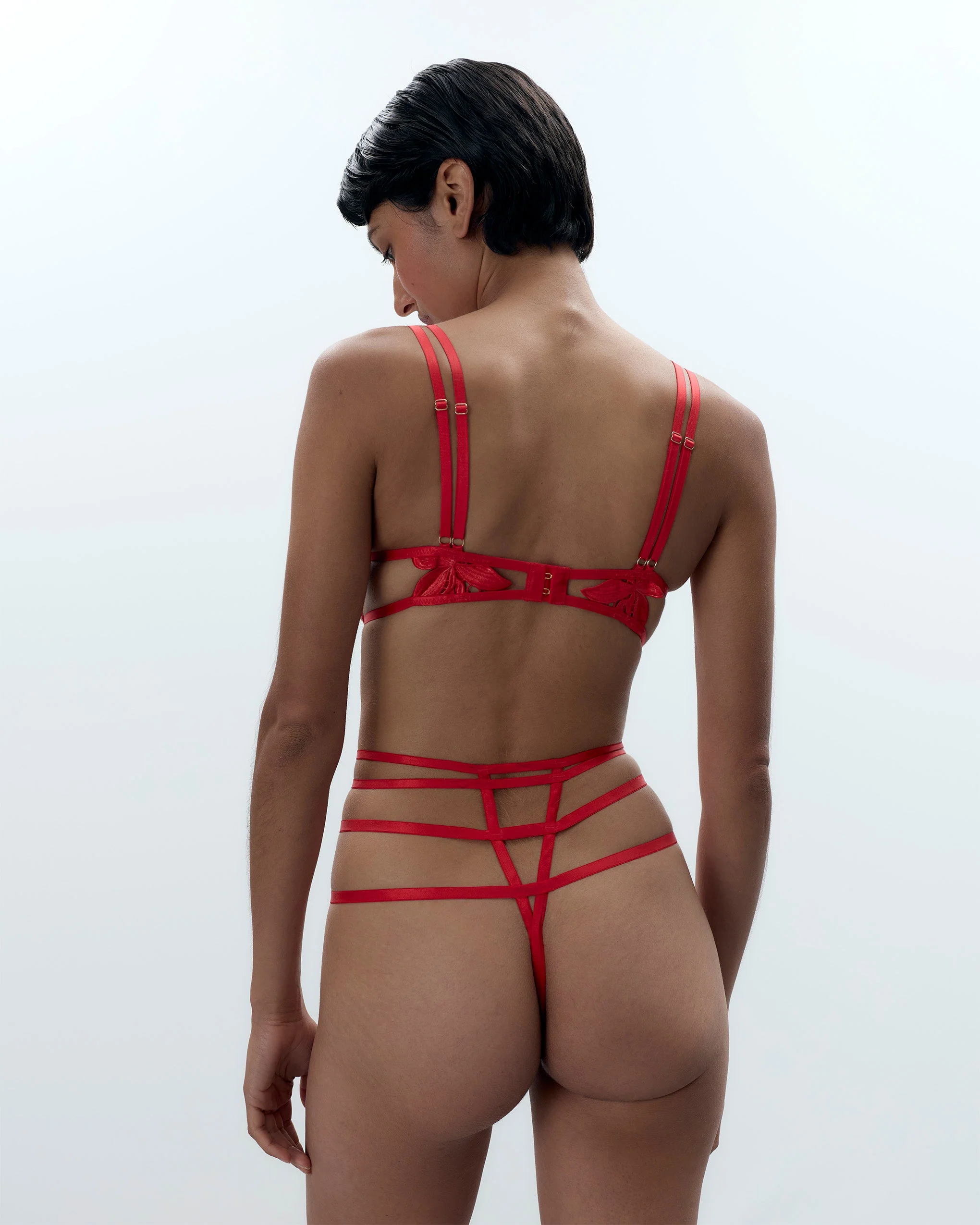 Ophelia Open Bodysuit Red - Image 3