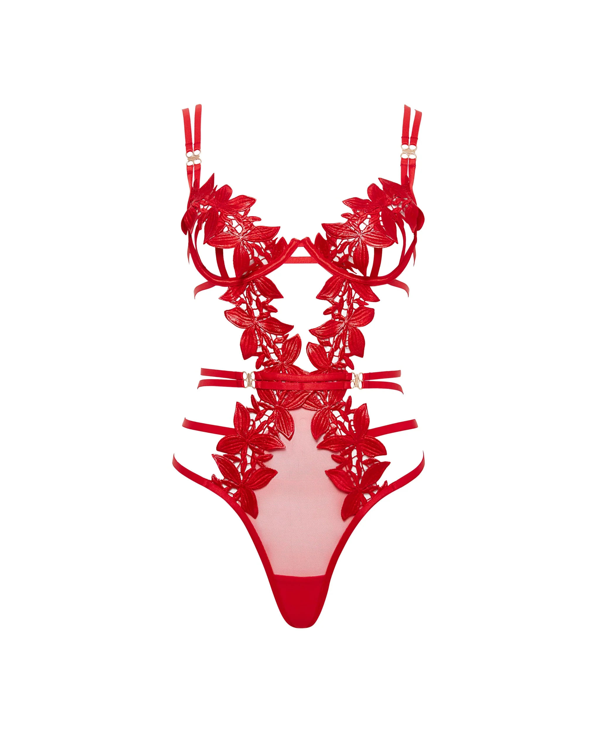 Ophelia Open Bodysuit Red - Image 5