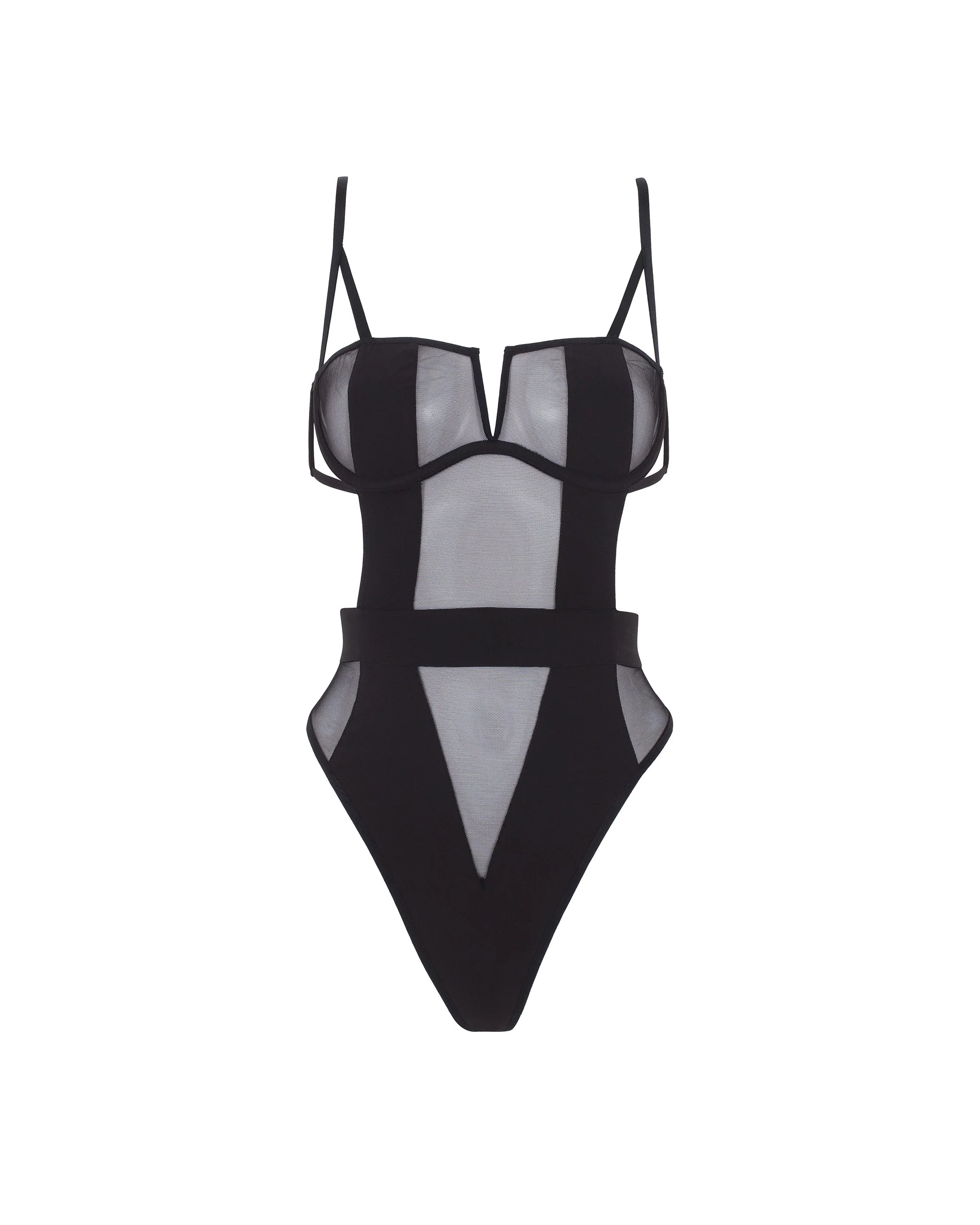 Orla Sheer Mesh Bodysuit Black - Image 5