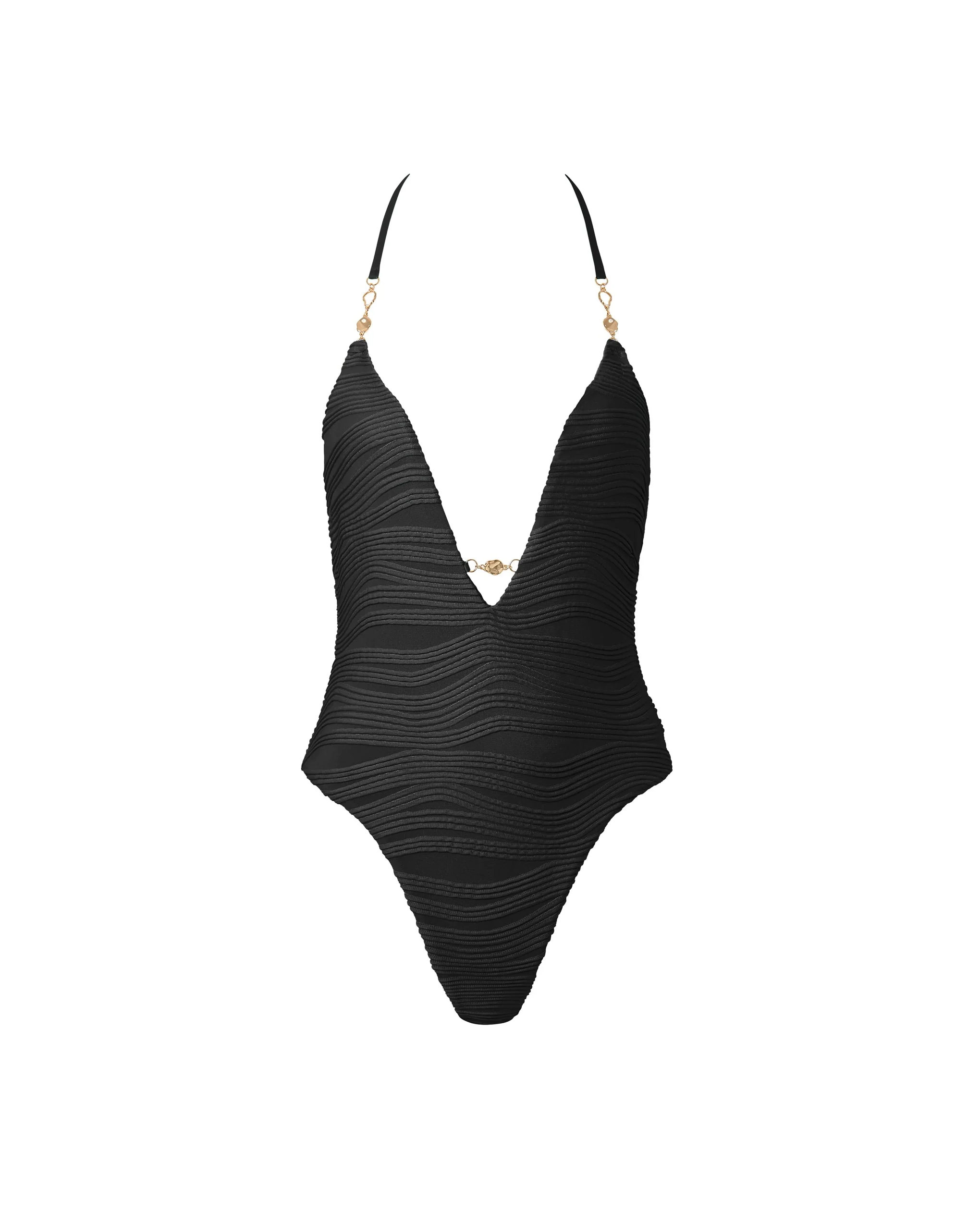Orta Plunge Swimsuit Black - Image 5