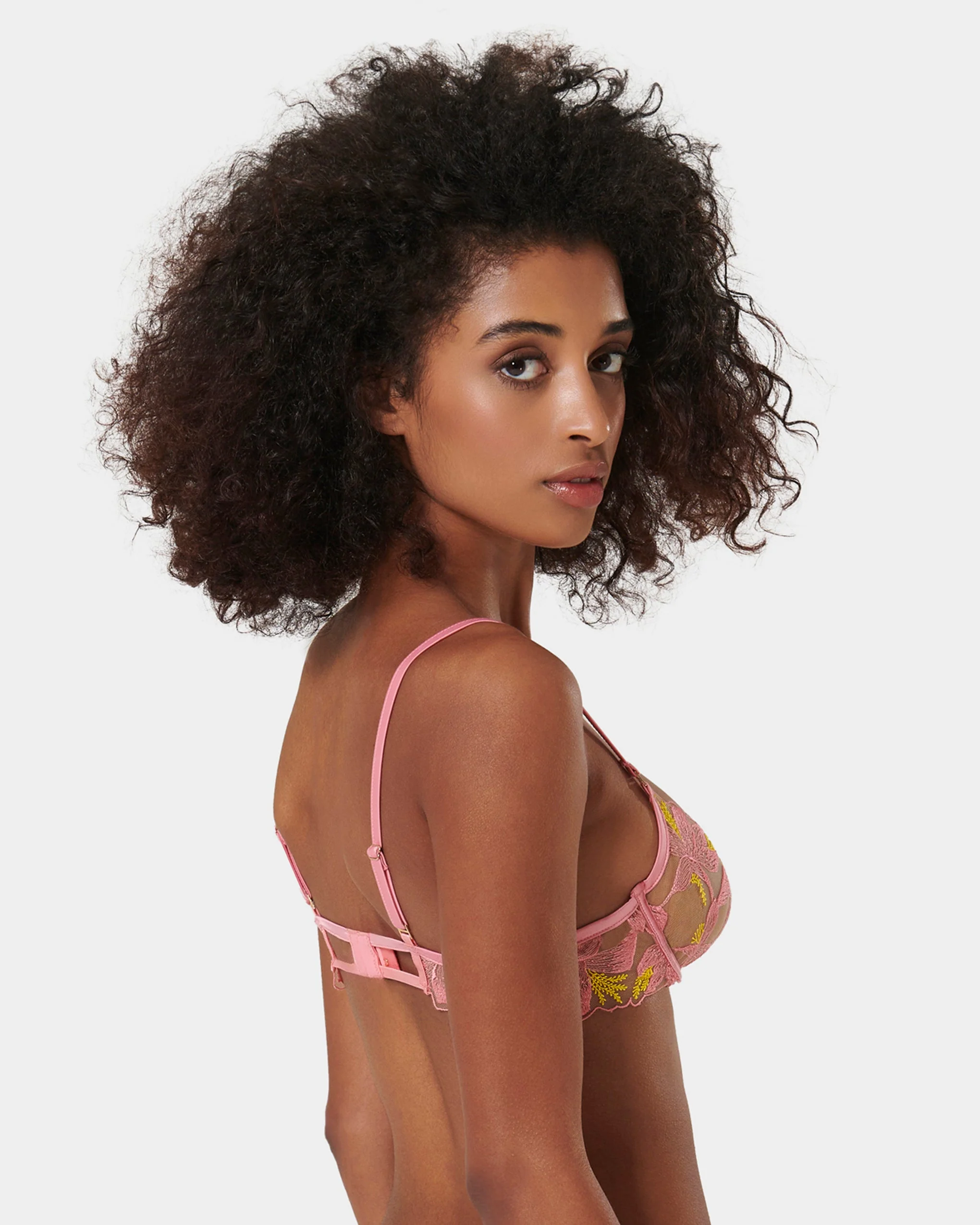 Patrice Sheer Bra Pink/Yellow - Image 3