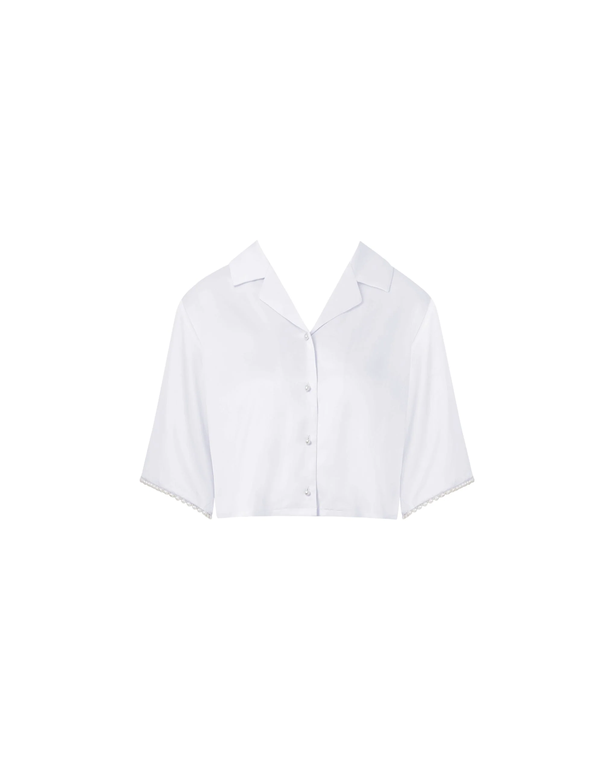 Pearl Luxury Satin Shirt White/Pearl - Image 5