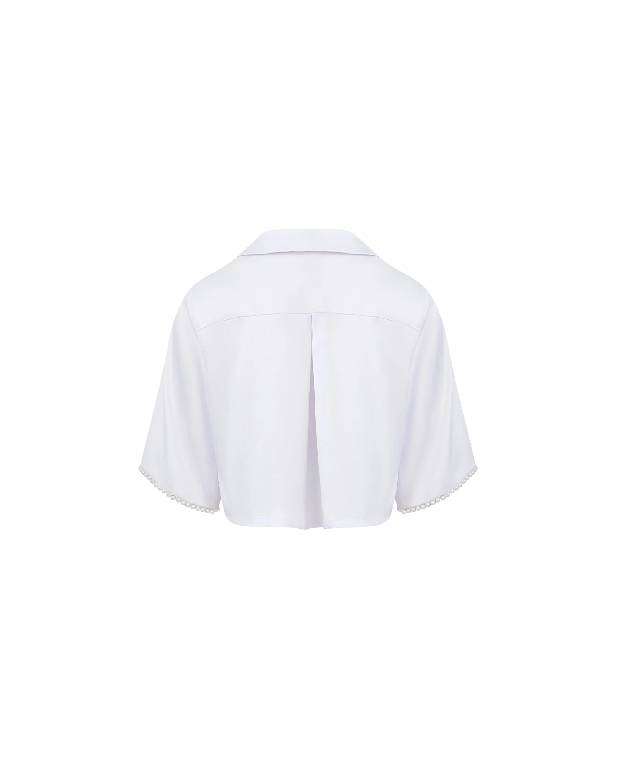 Pearl Luxury Satin Shirt White/Pearl - Image 6