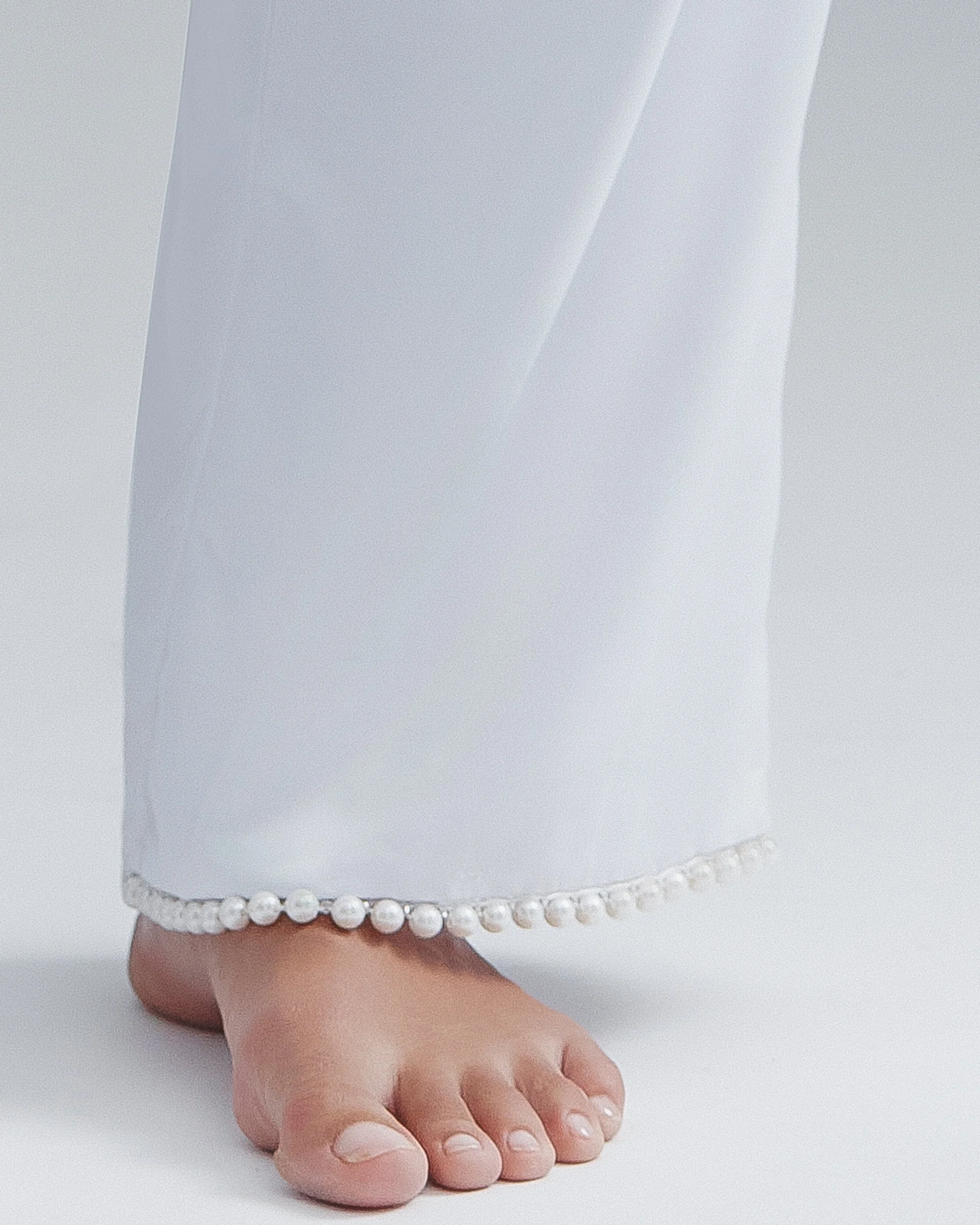 Pearl Luxury Satin Trousers White/Pearl - Image 4