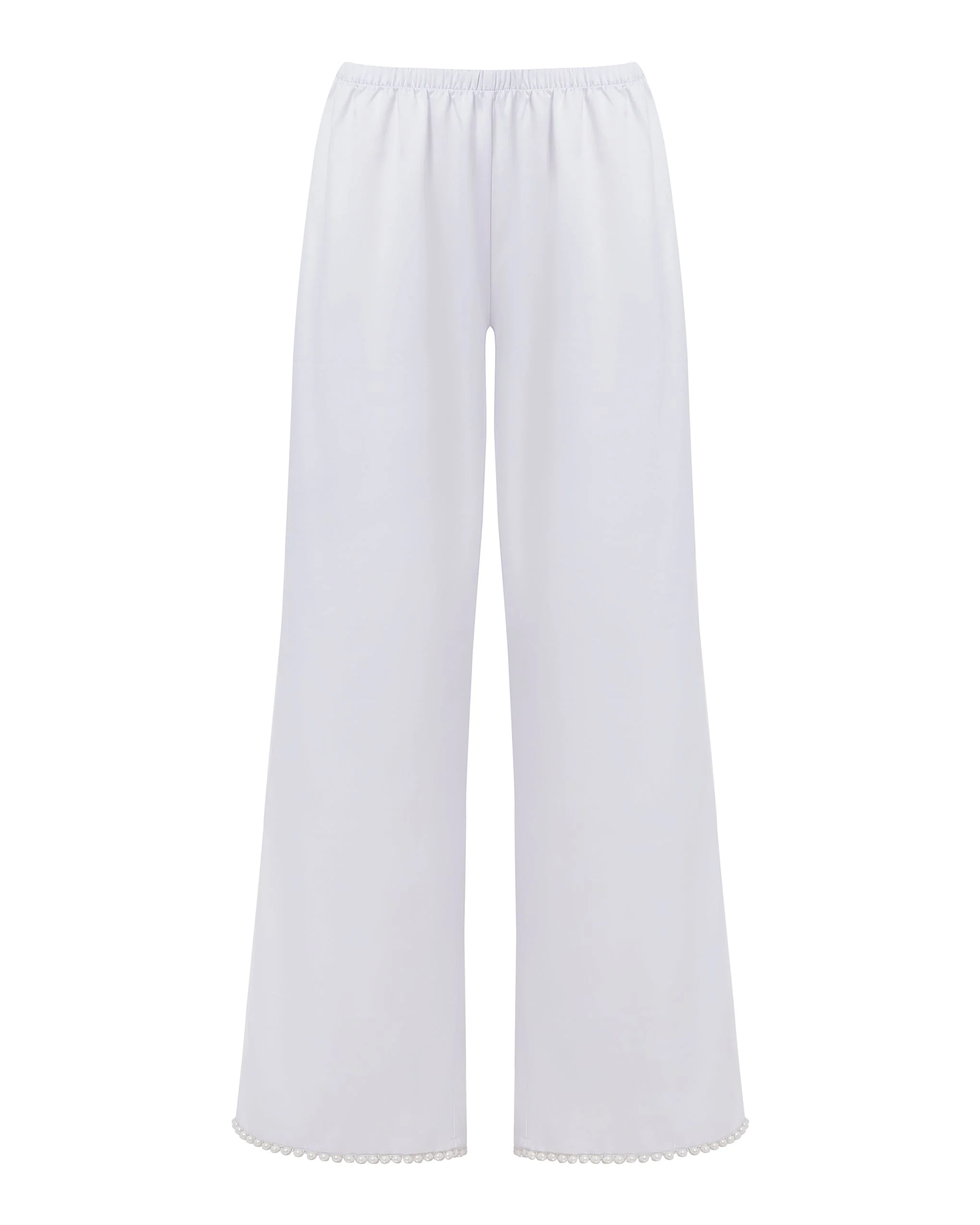 Pearl Luxury Satin Trousers White/Pearl - Image 5