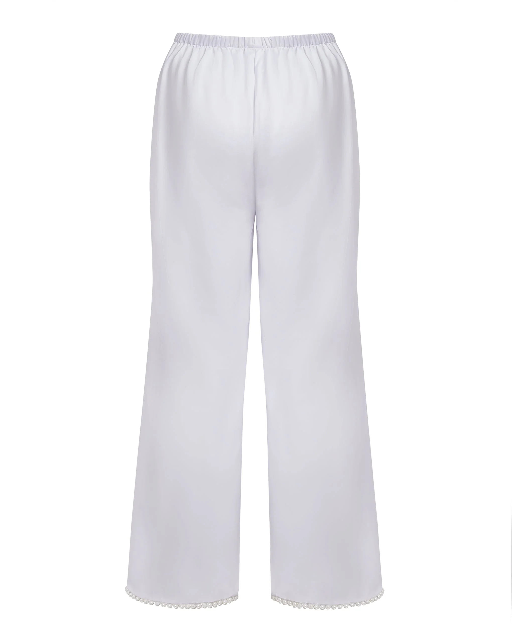 Pearl Luxury Satin Trousers White/Pearl - Image 6