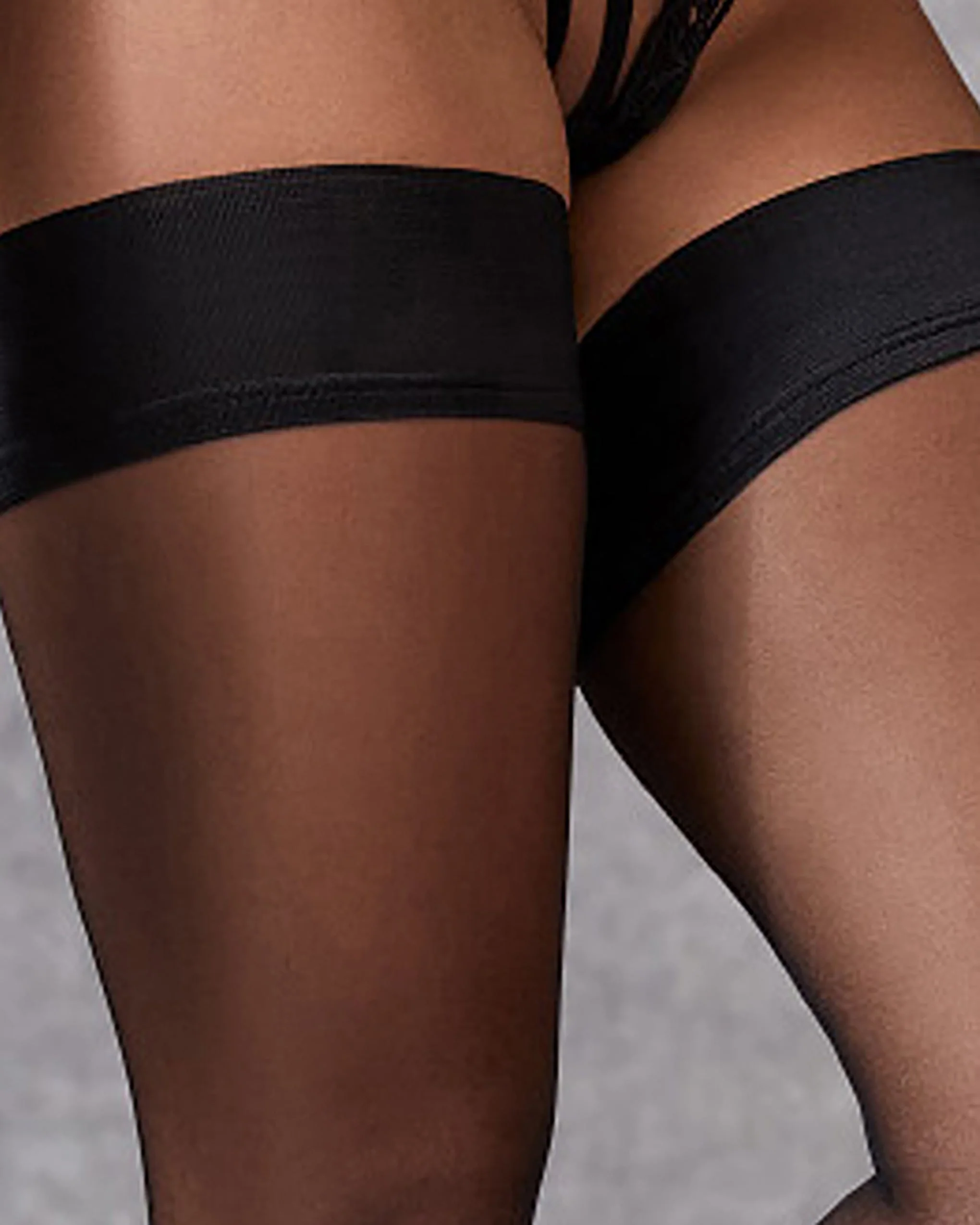 Plain Leg/Plain Top Hold Ups Black - Image 4