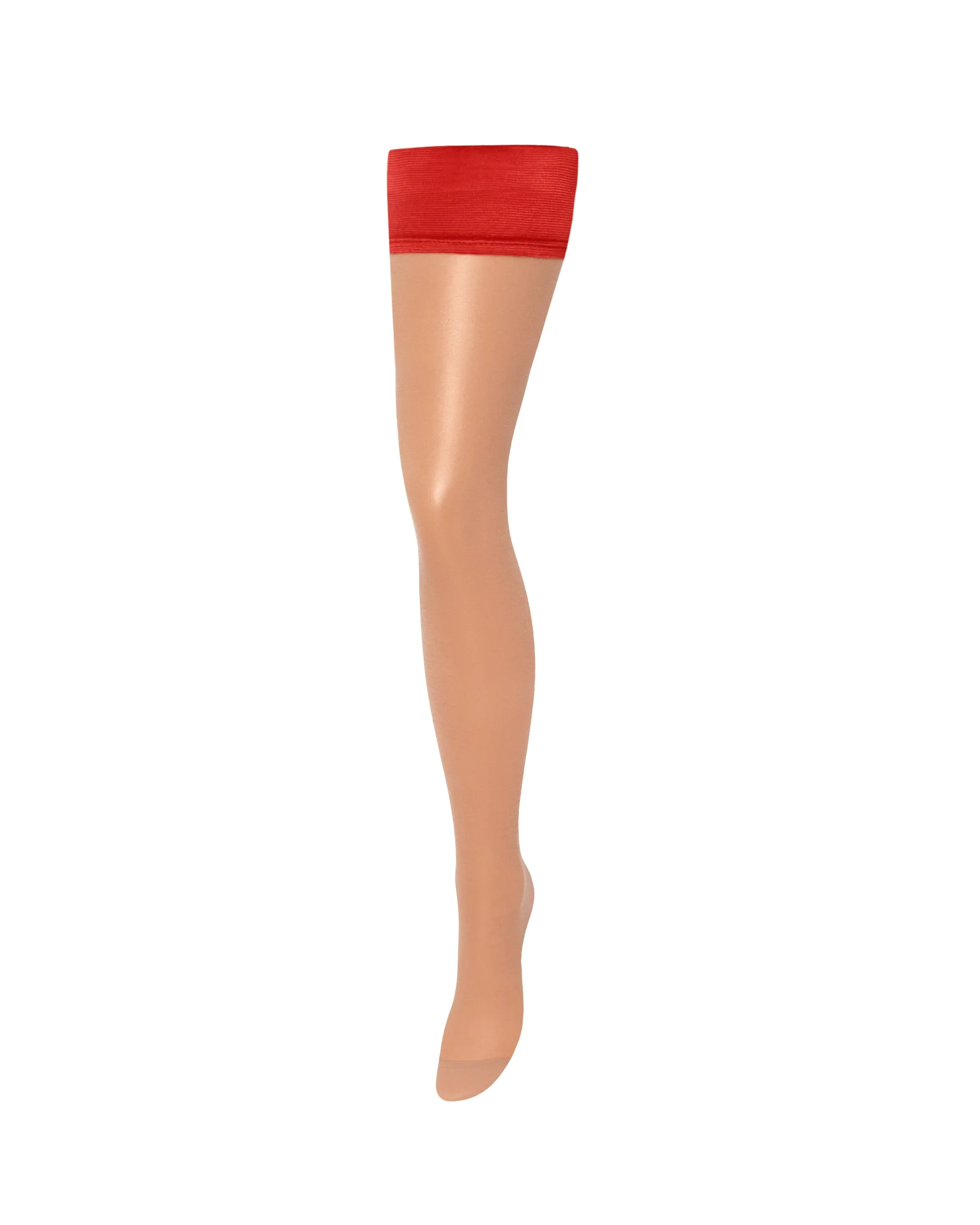 Plain Leg/Plain Top Hold Ups Sheer/Red - Image 5