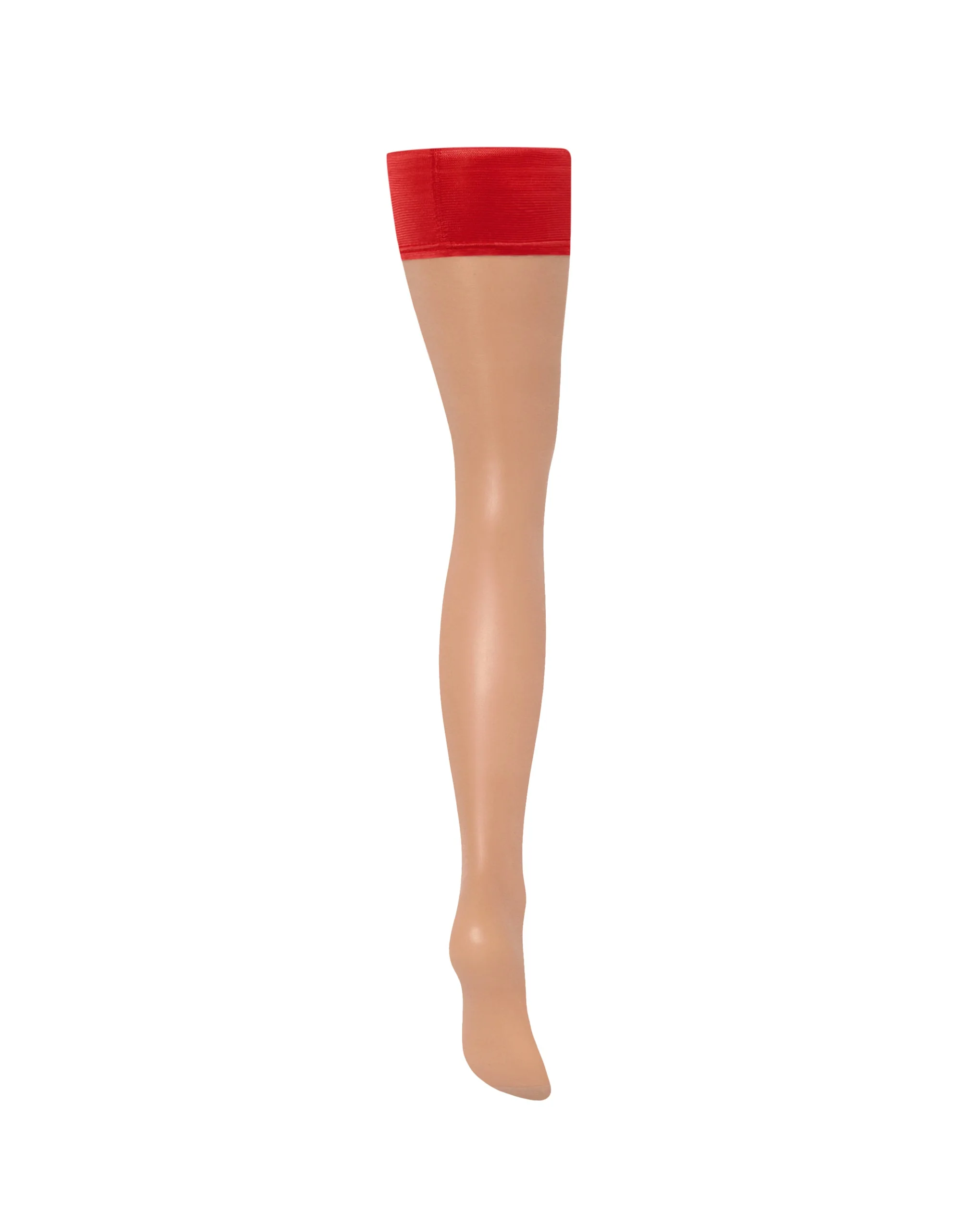 Plain Leg/Plain Top Hold Ups Sheer/Red - Image 6