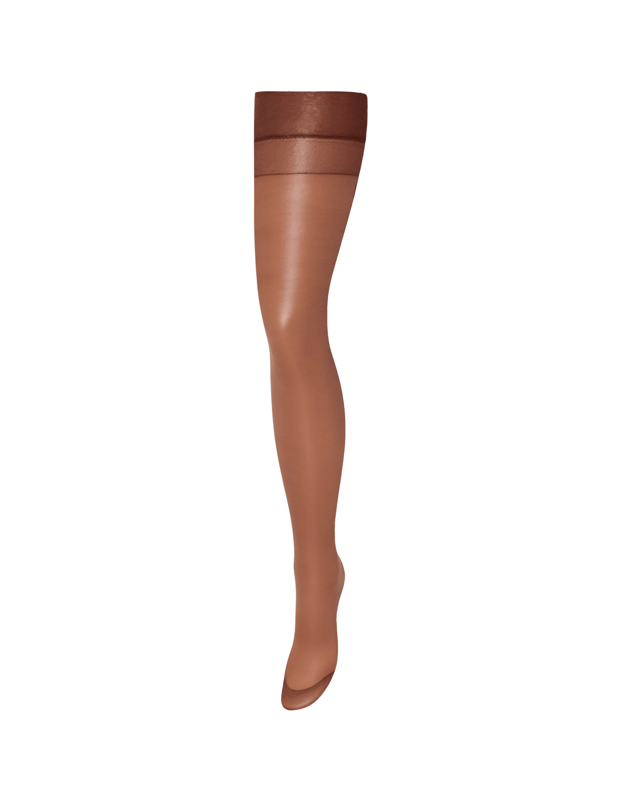 Plain Leg/Plain Top Stockings Caramel - Image 5