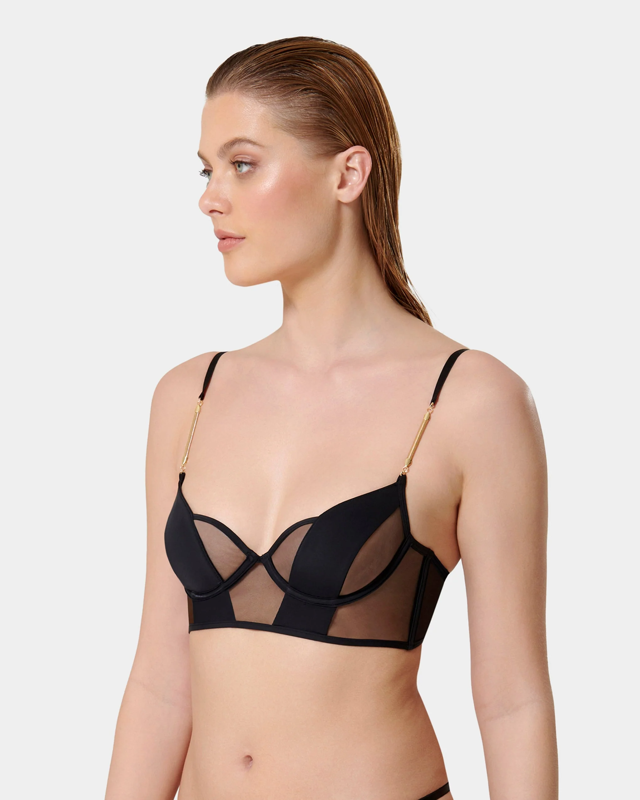Raine Wired Longline Bra Black  - Image 7