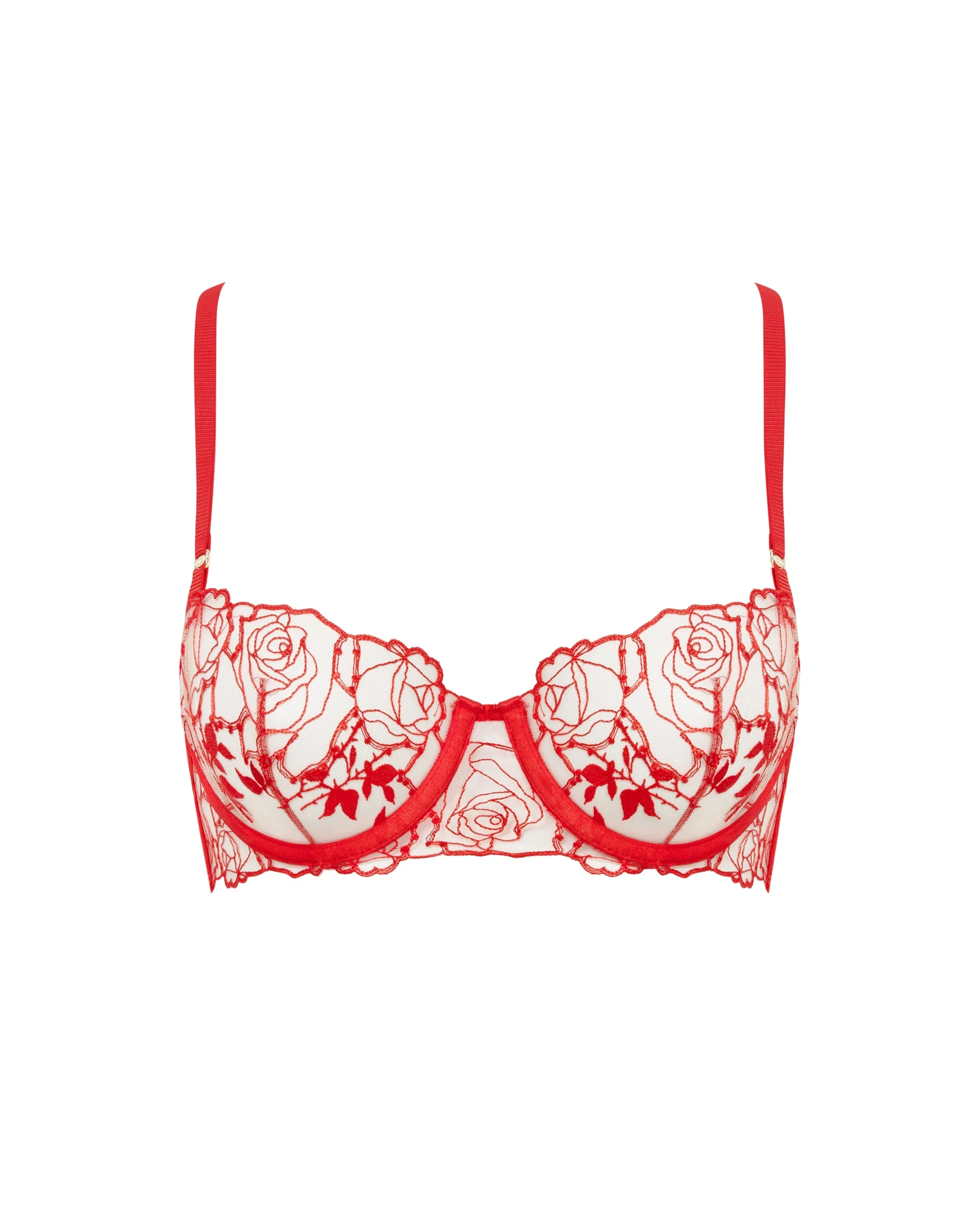 Rosalie Sheer Balcony Bra Red - Image 5