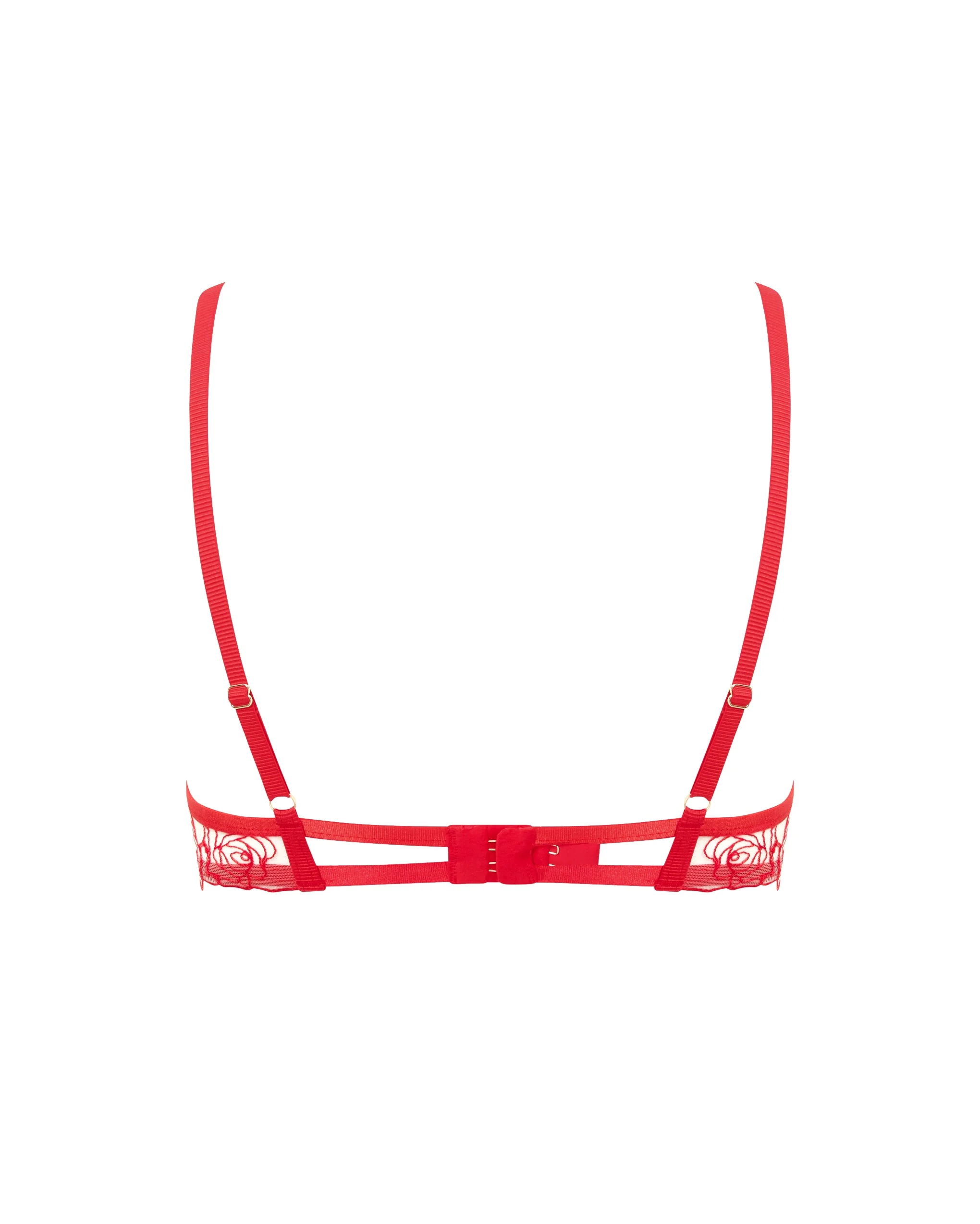 Rosalie Sheer Balcony Bra Red - Image 6