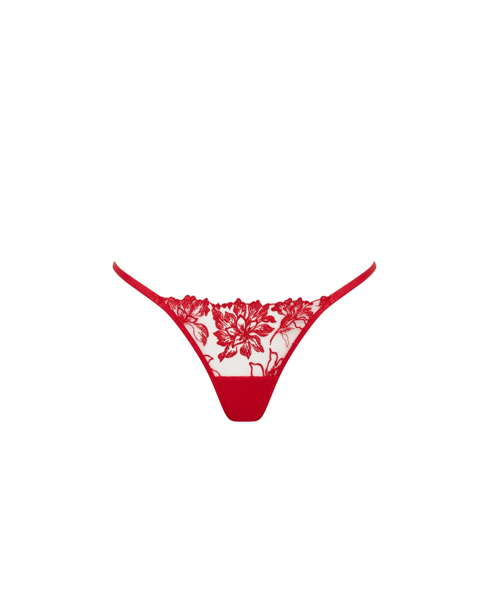 Samara Embroidered Thong Red - Image 5