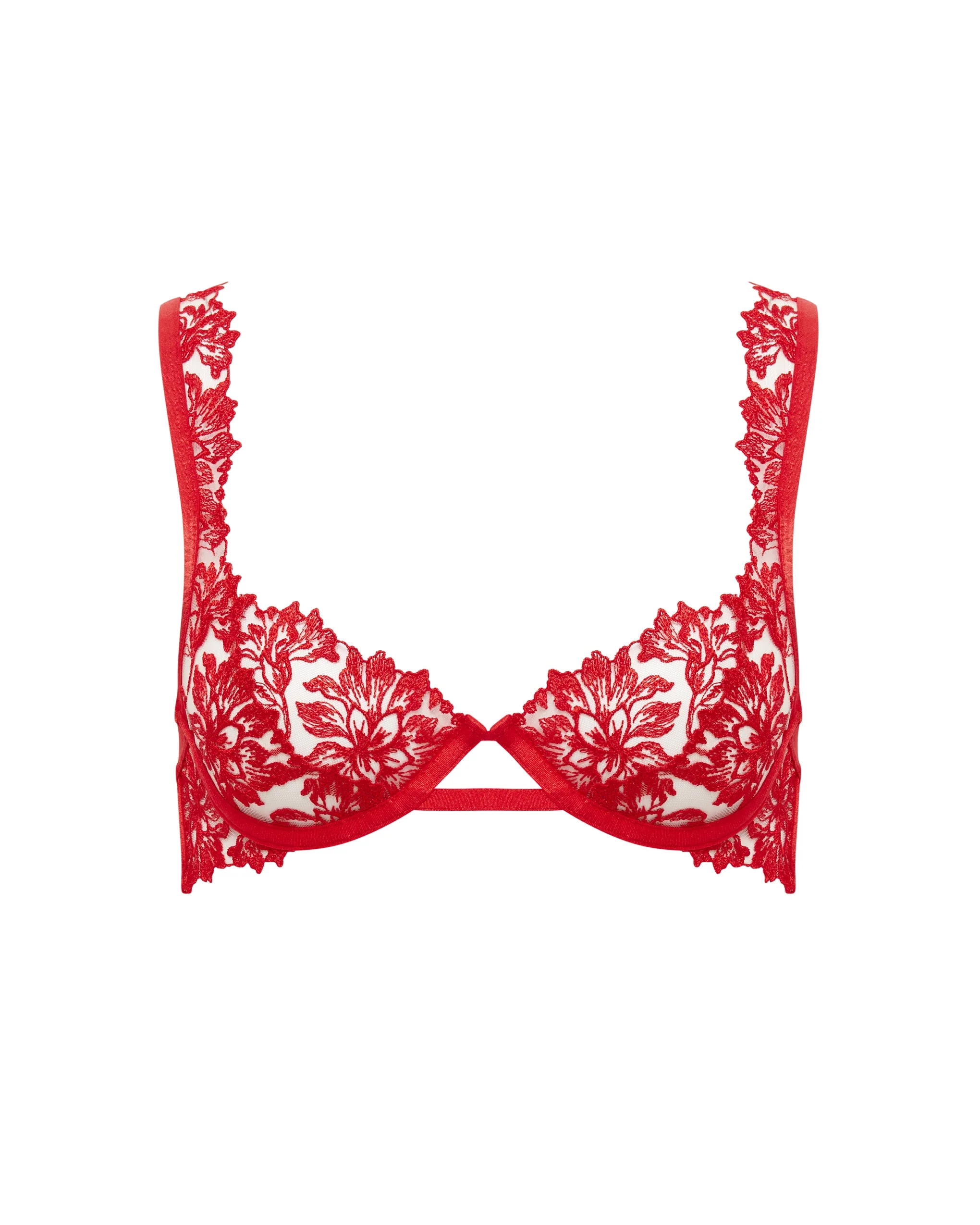 Samara Embroidered Bra Red - Image 5