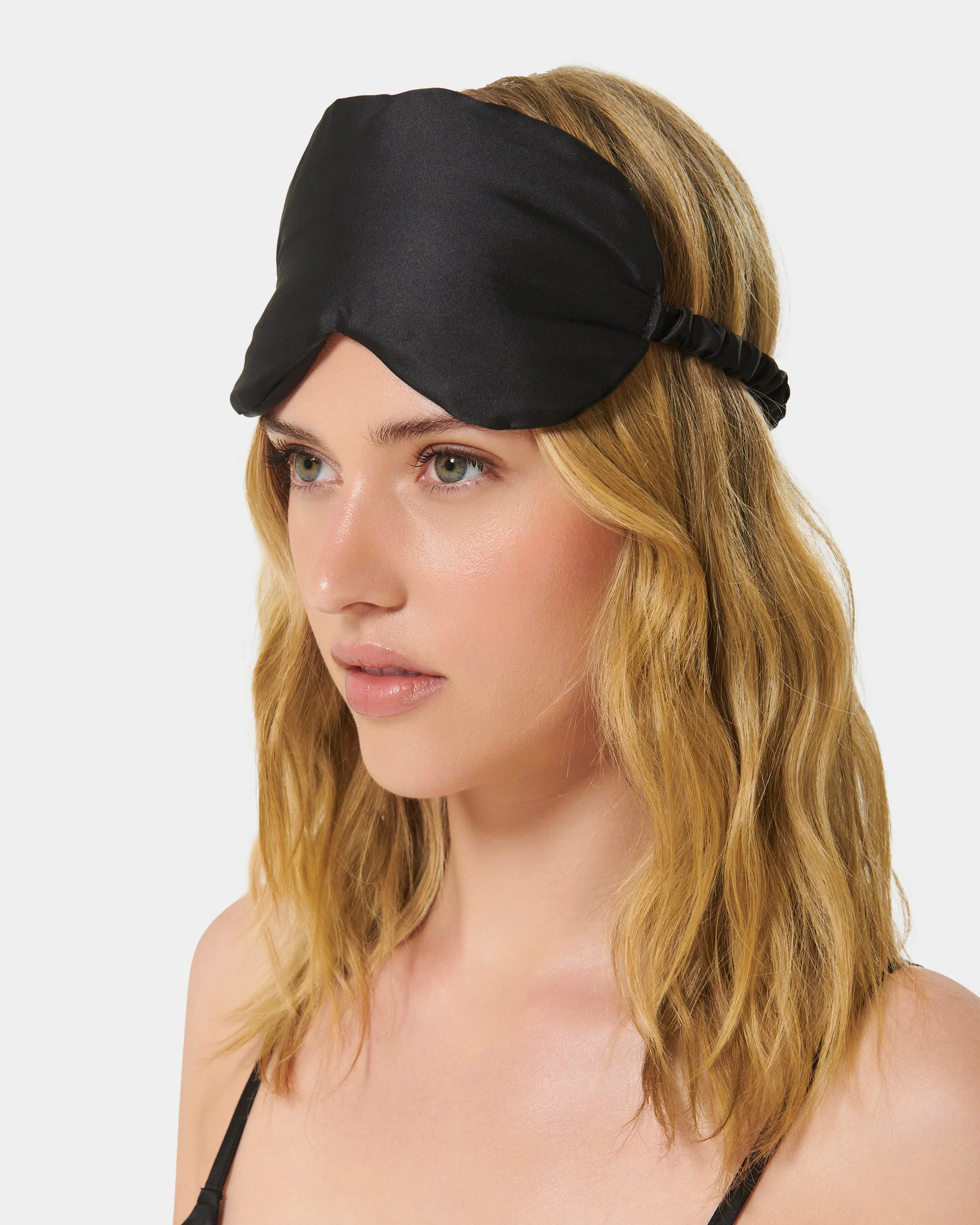 Saskia Luxury Satin Eye Mask Black - Image 3