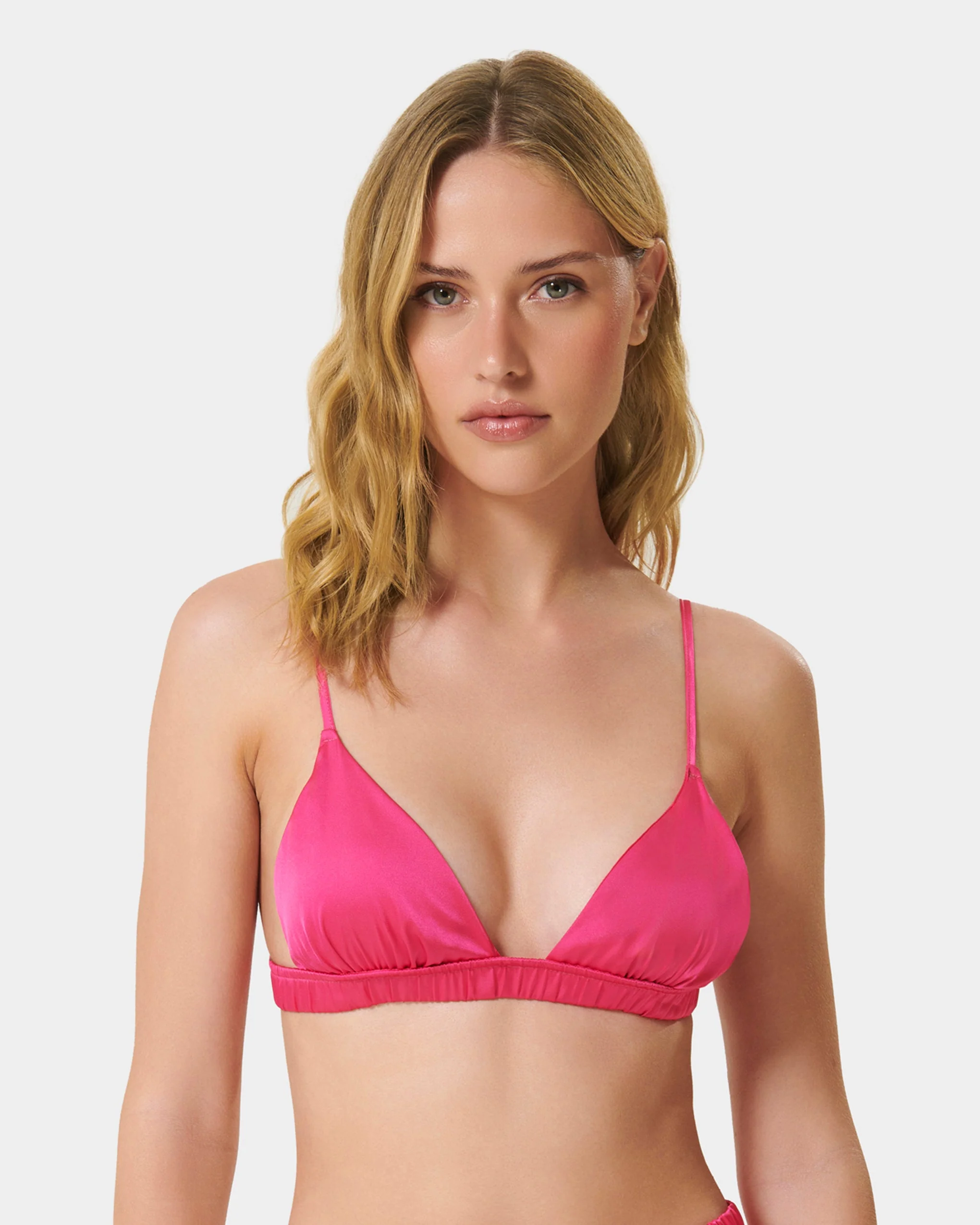Saskia Luxury Satin Soft Bra and Short Set Fuchsia Pink - Image 7