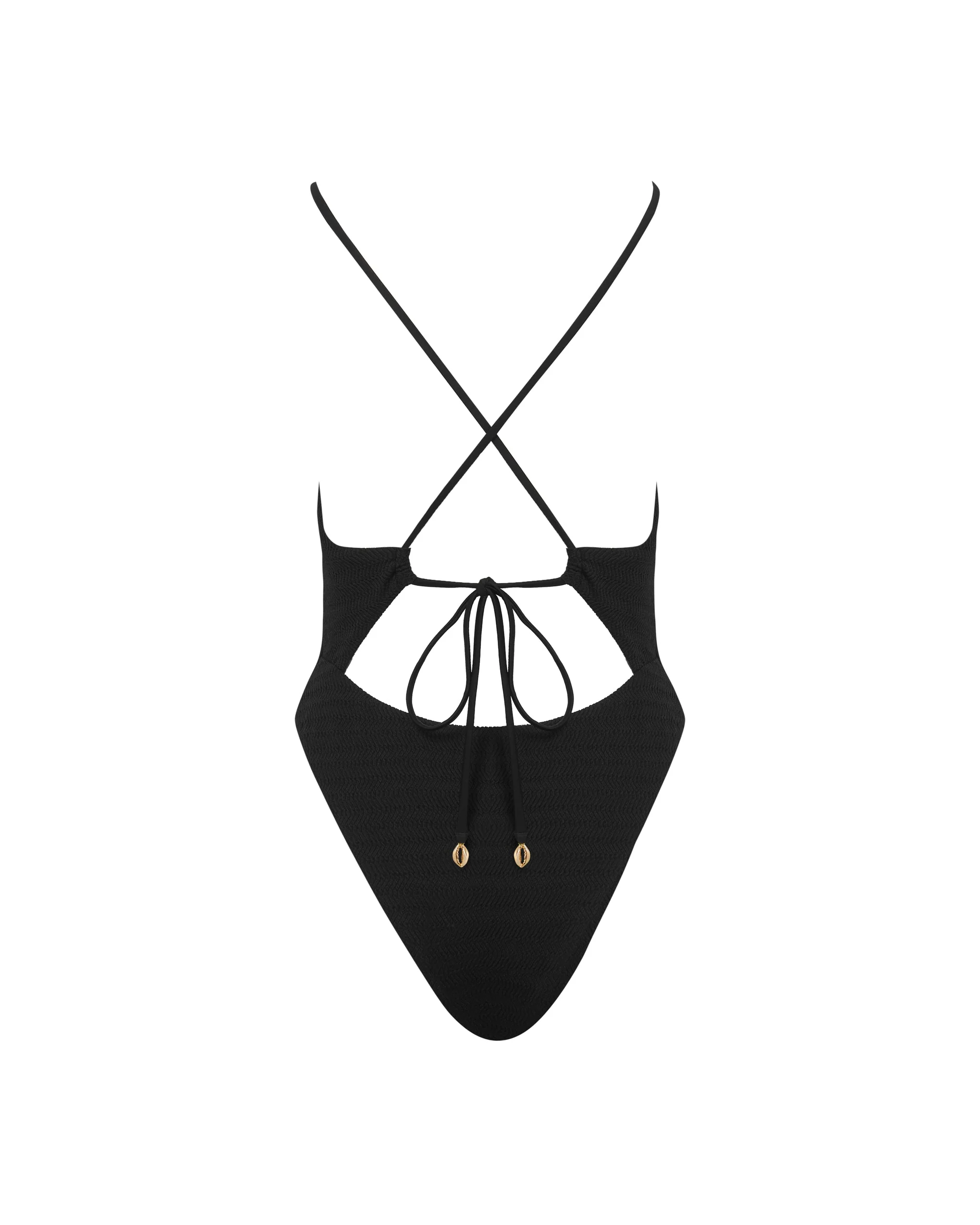 Shala Tie-Front Swimsuit Black - Image 6