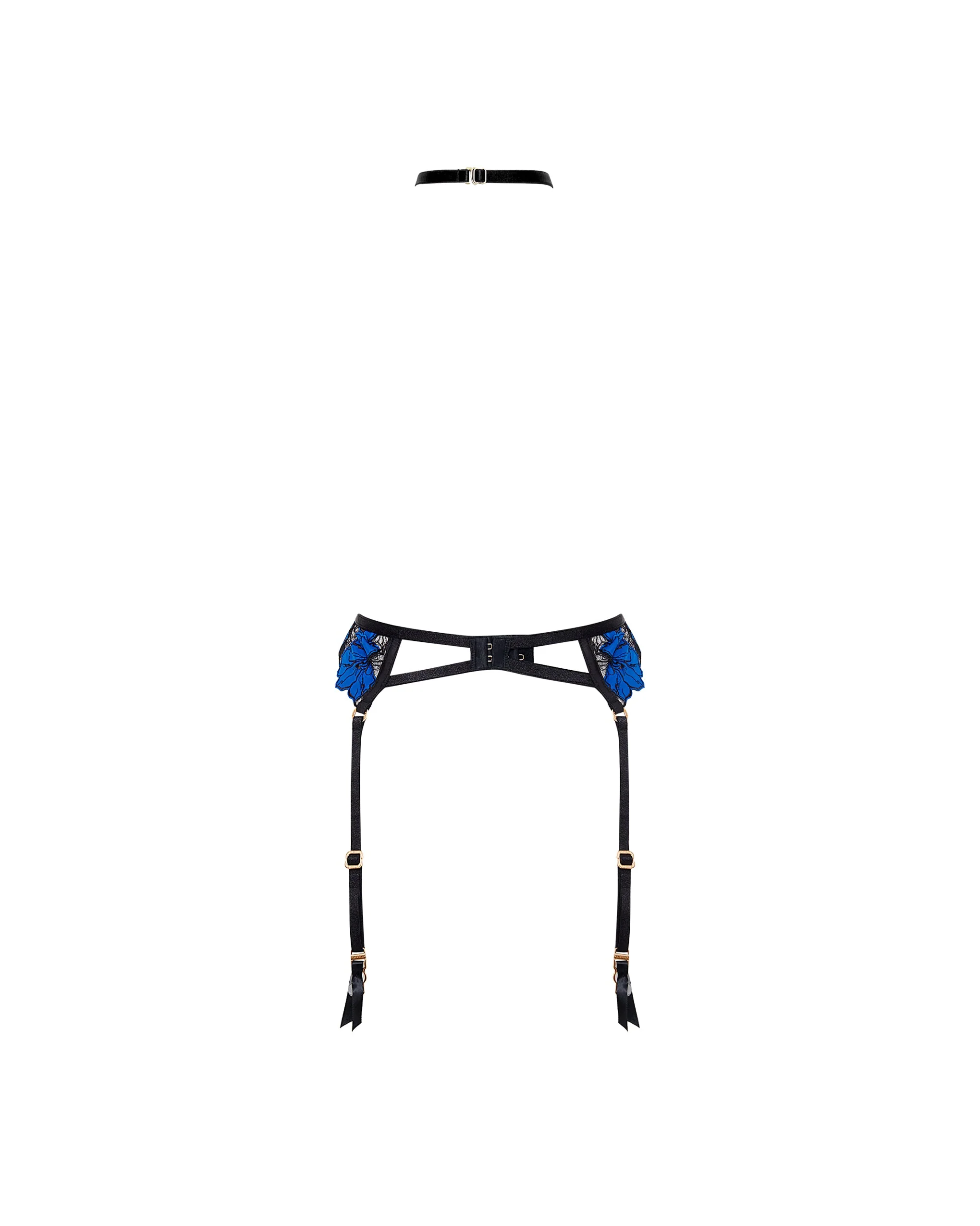 Sorento Suspender Harness with Detachable Collar Black/Blue - Image 6