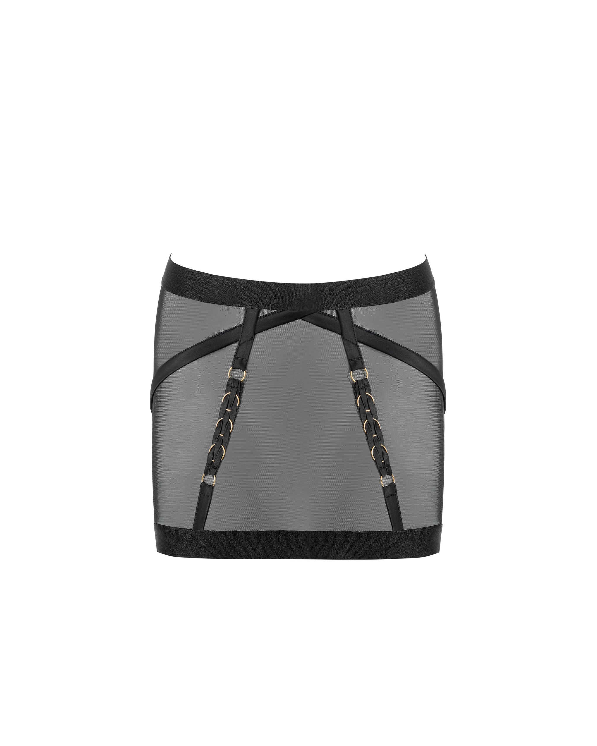 Suri Mesh Open-Back Skirt Black - Image 5
