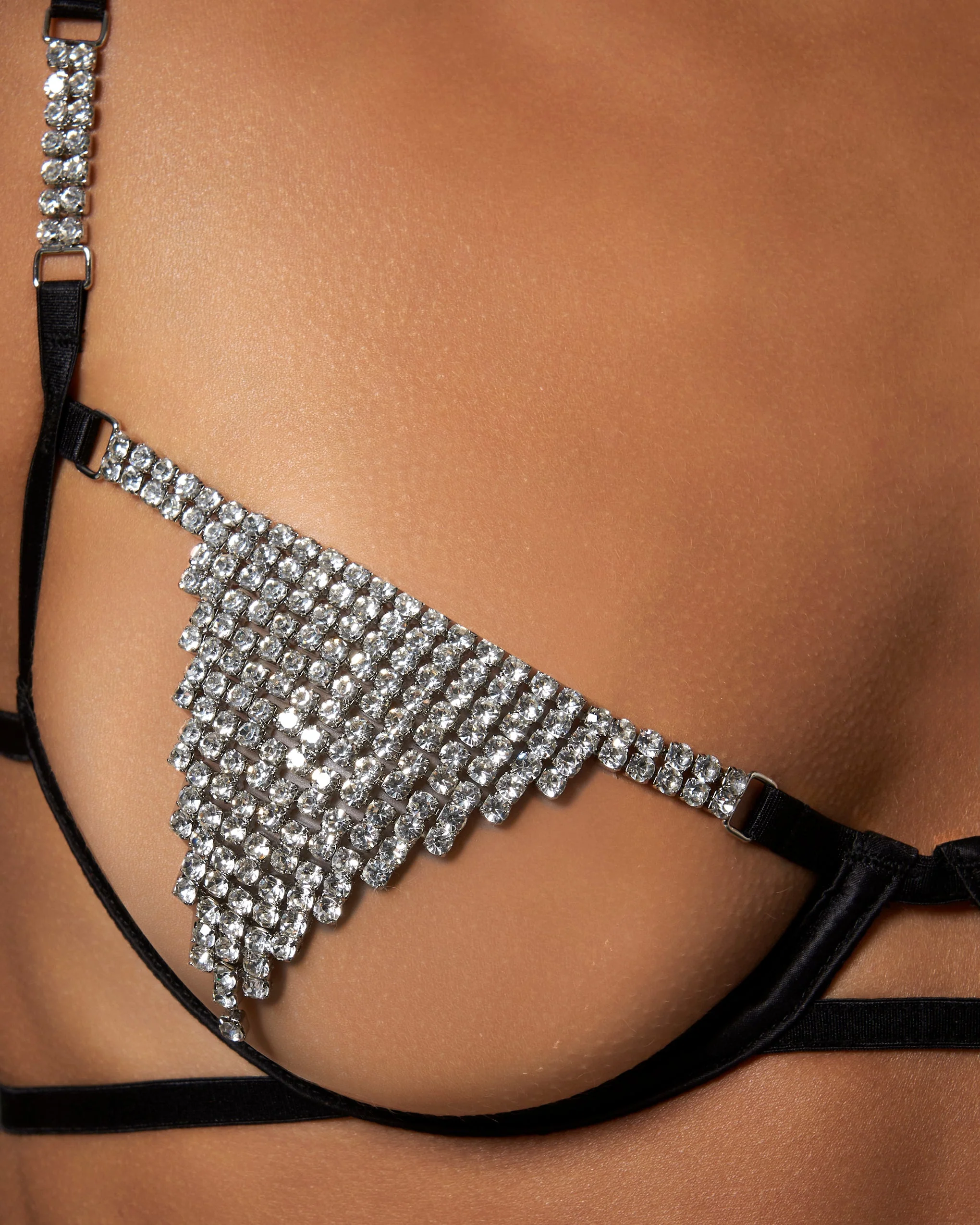 Susu Open Diamante Bra Black - Image 4