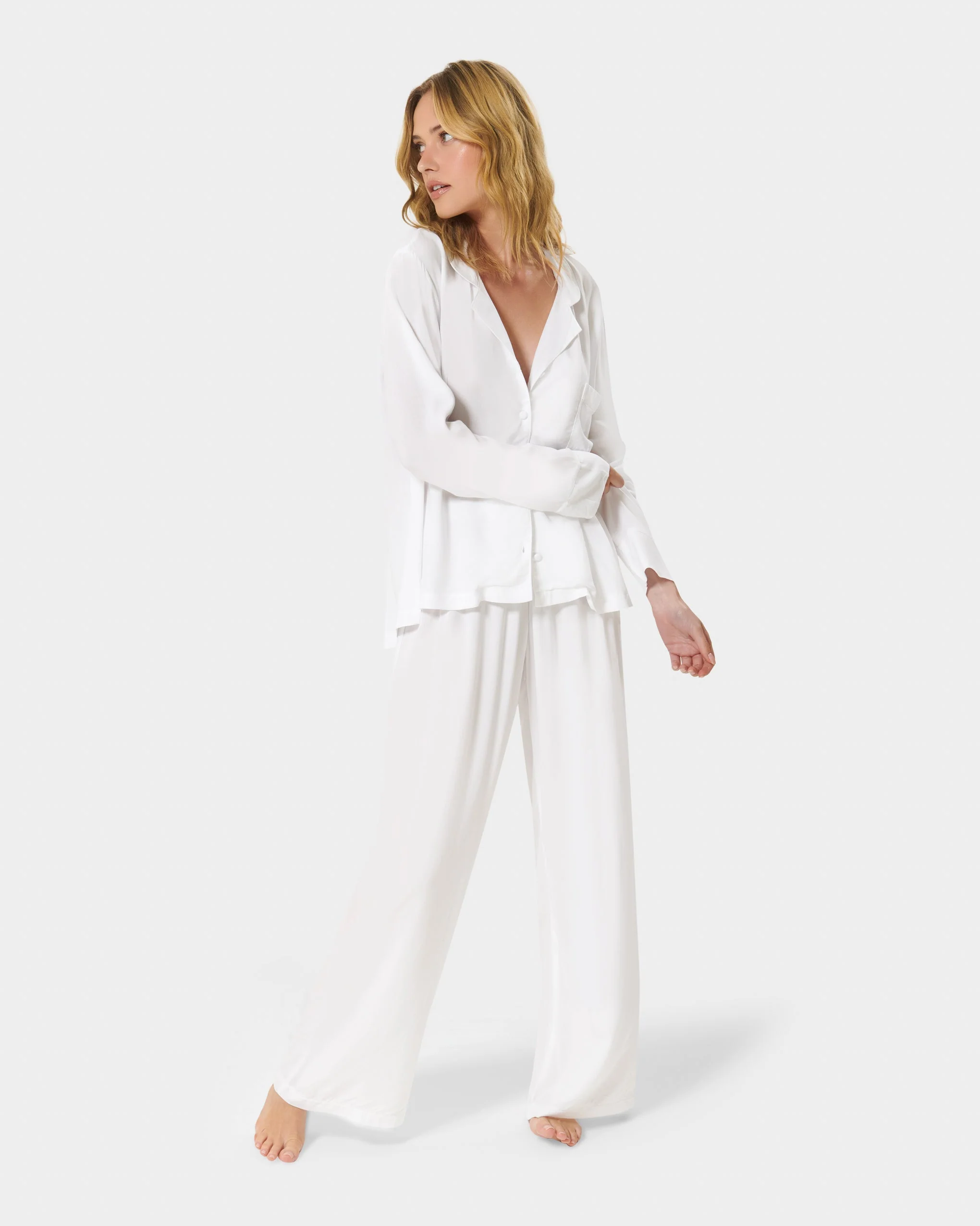 Tarcon Eco Viscose Long Pyjama Set White - Image 7