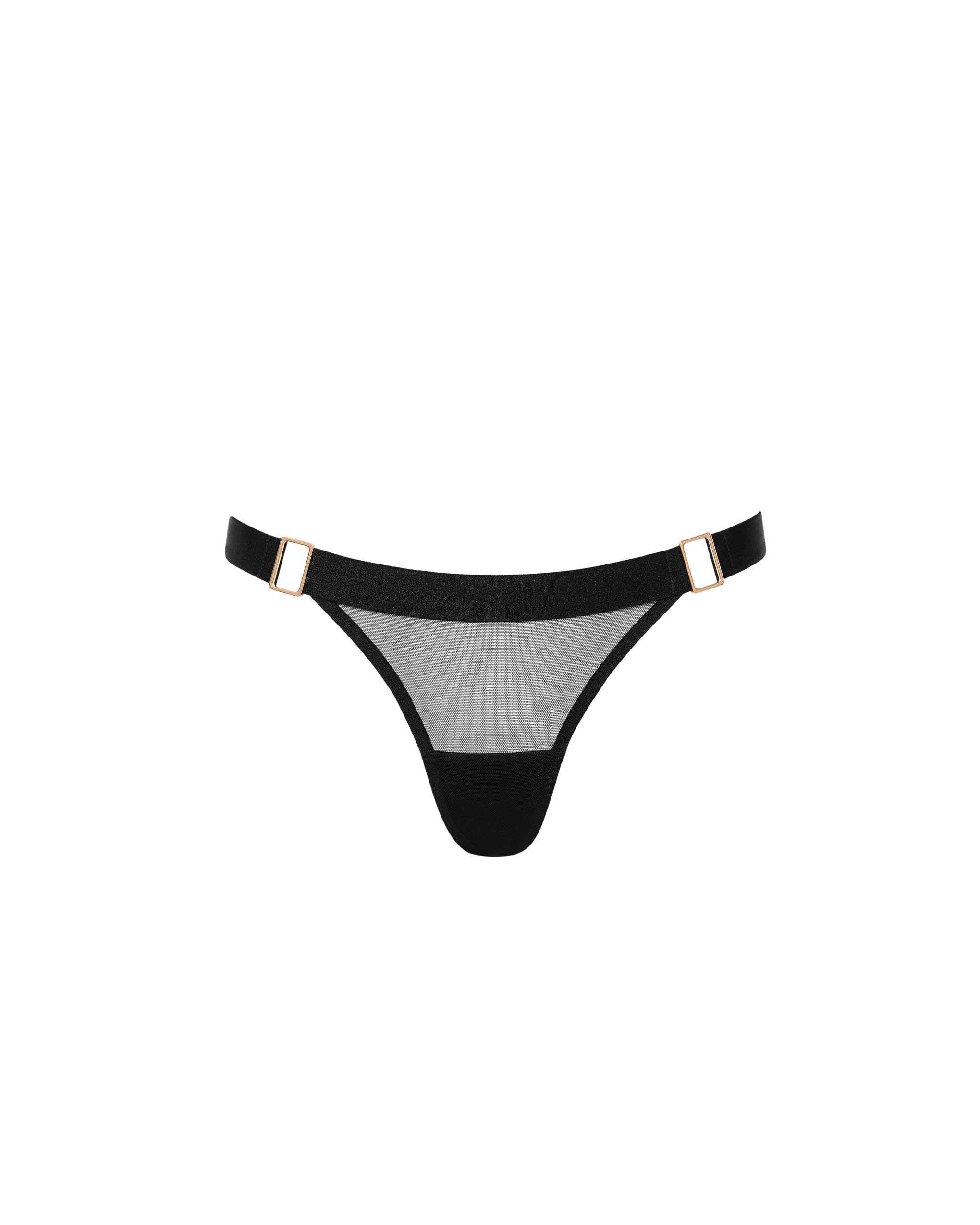 Trinity Sheer Strappy Thong Black - Image 5