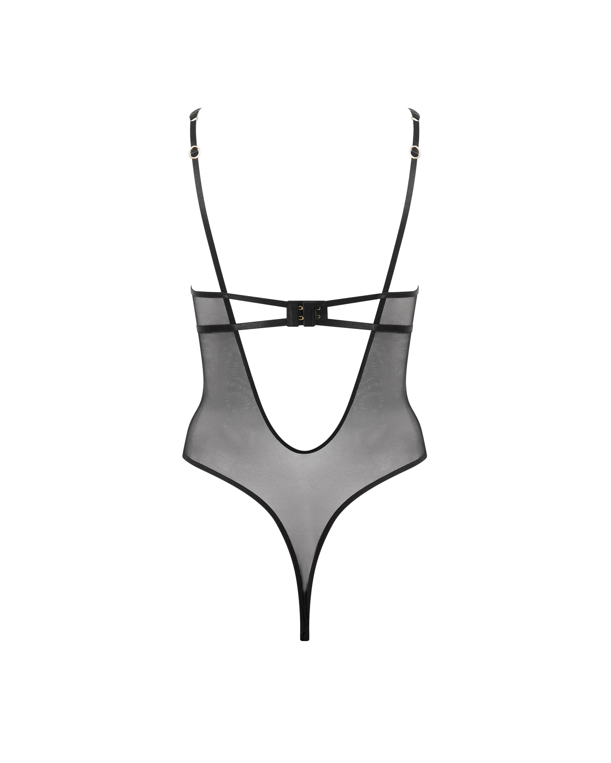 Verona Satin Push Up Bodysuit Black - Image 6