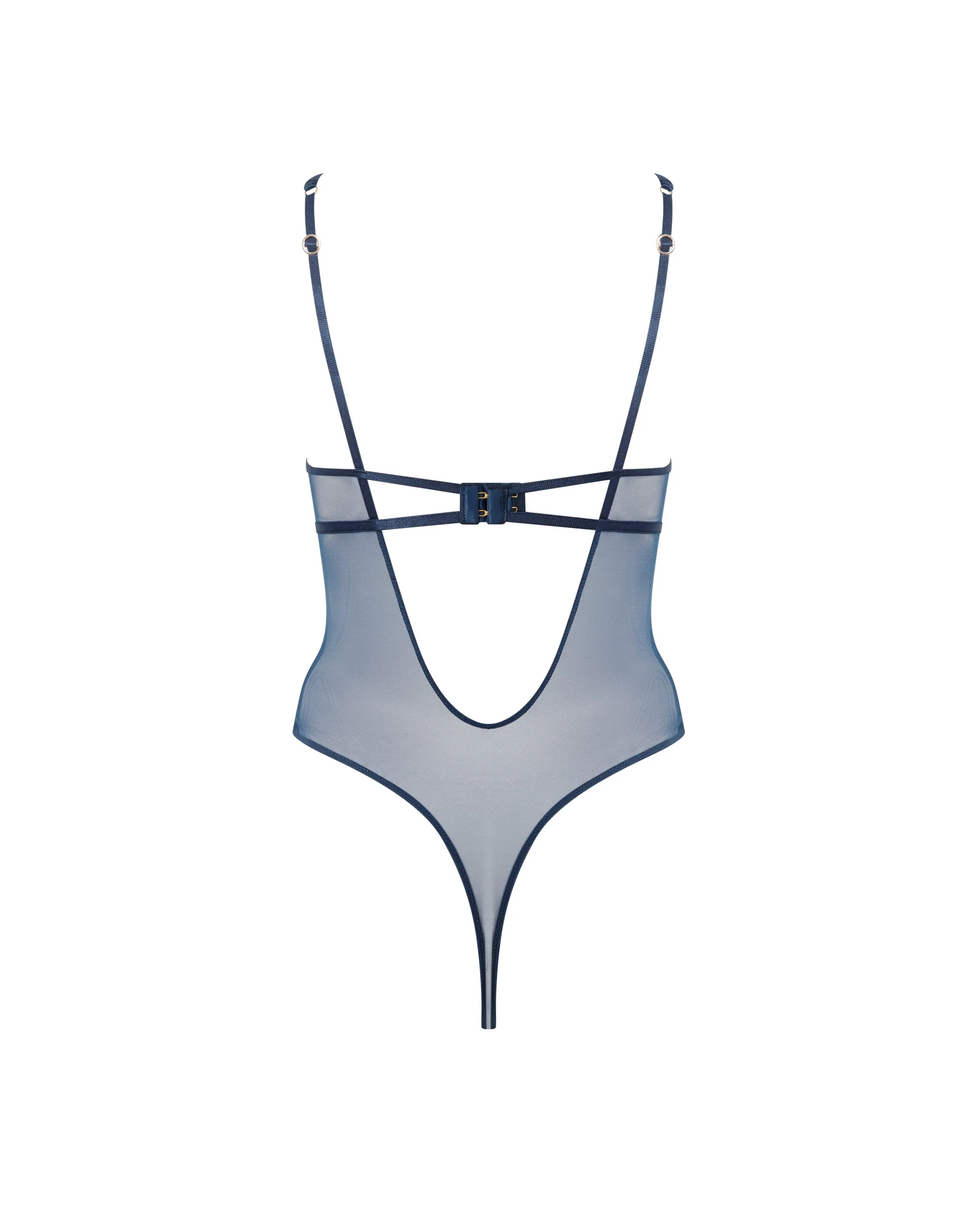 Verona Satin Push Up Bodysuit Navy - Image 6